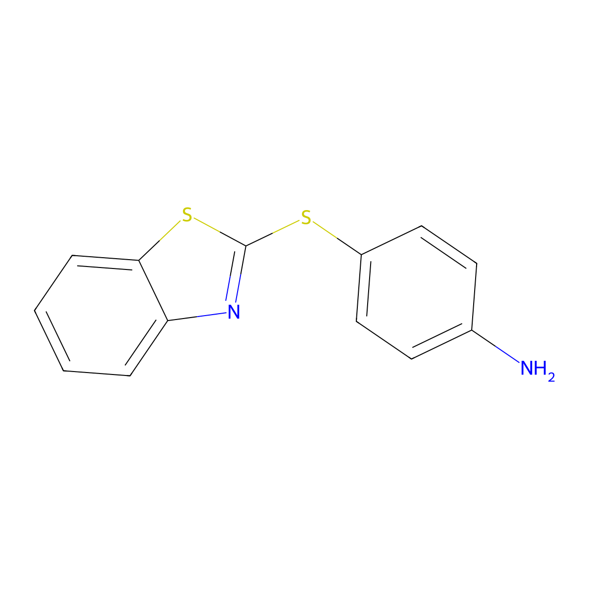 4-(2-Benzothiazol-2-ylthio)aniline molecular structure, CAS 25712-17-8