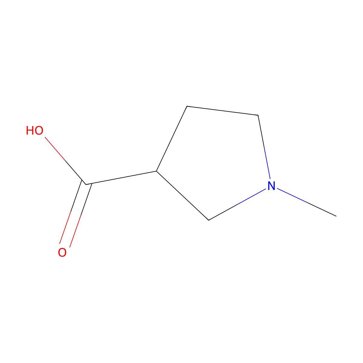 1-Methylpyrrolidine-3-carboxylic acid molecular structure, CAS 25712-60-1