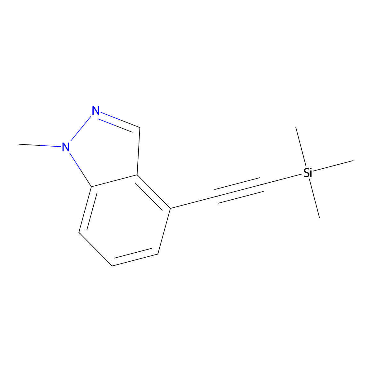 1-methyl-4-((trimethylsilyl)ethynyl)-1H-indazole molecular structure, CAS 2571228-01-6