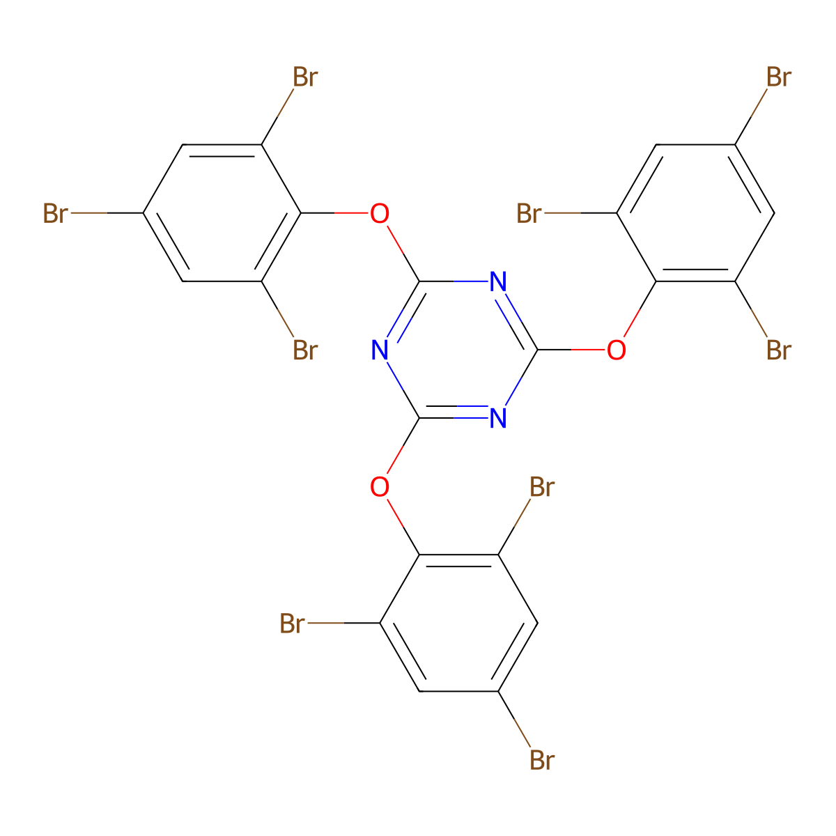 2,4,6-Tris(2,4,6-tribromophenoxy)-1,3,5-triazine molecular structure, CAS 25713-60-4