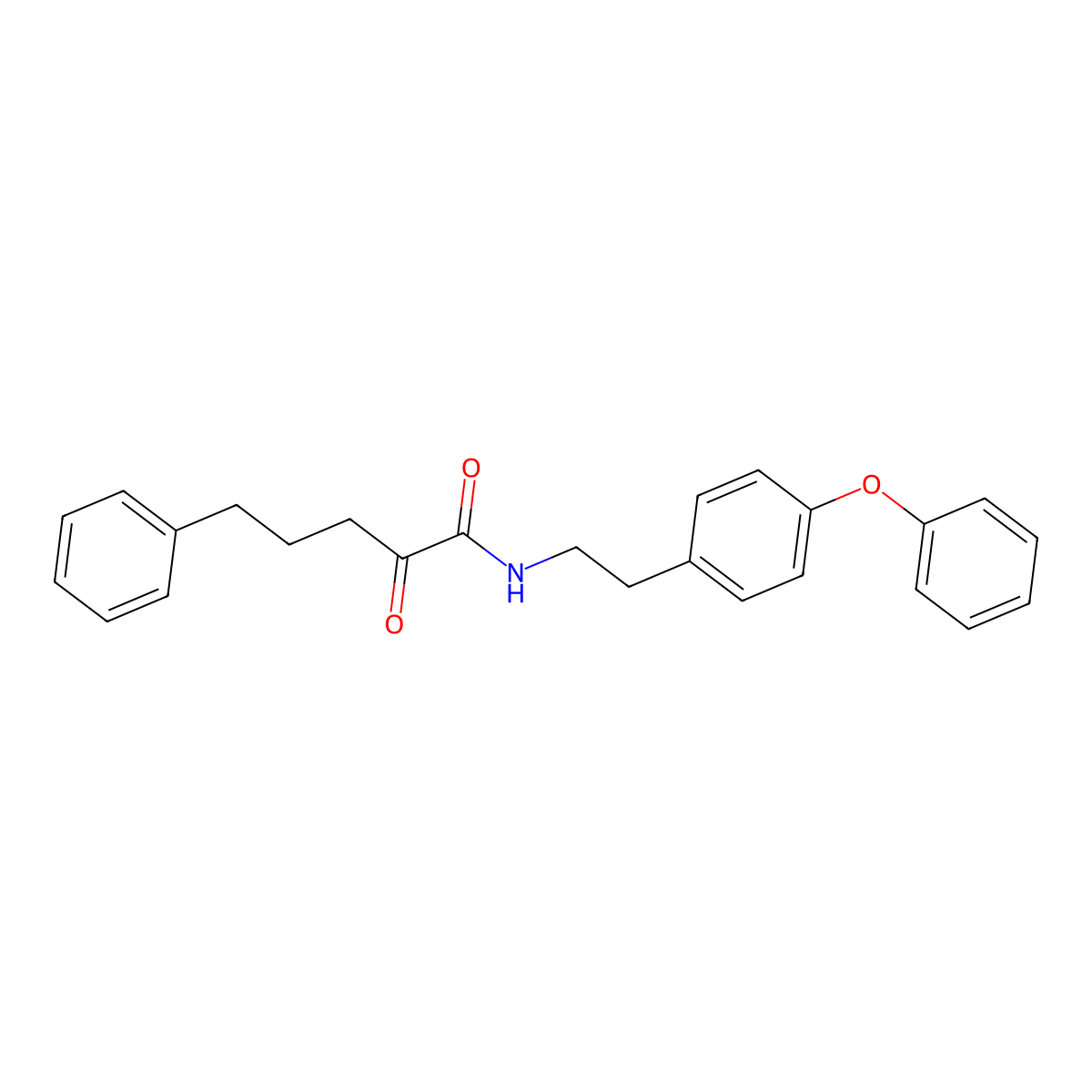 2-Oxo-N-(4-phenoxyphenethyl)-5-phenylpentanamide molecular structure, CAS 2571585-09-4