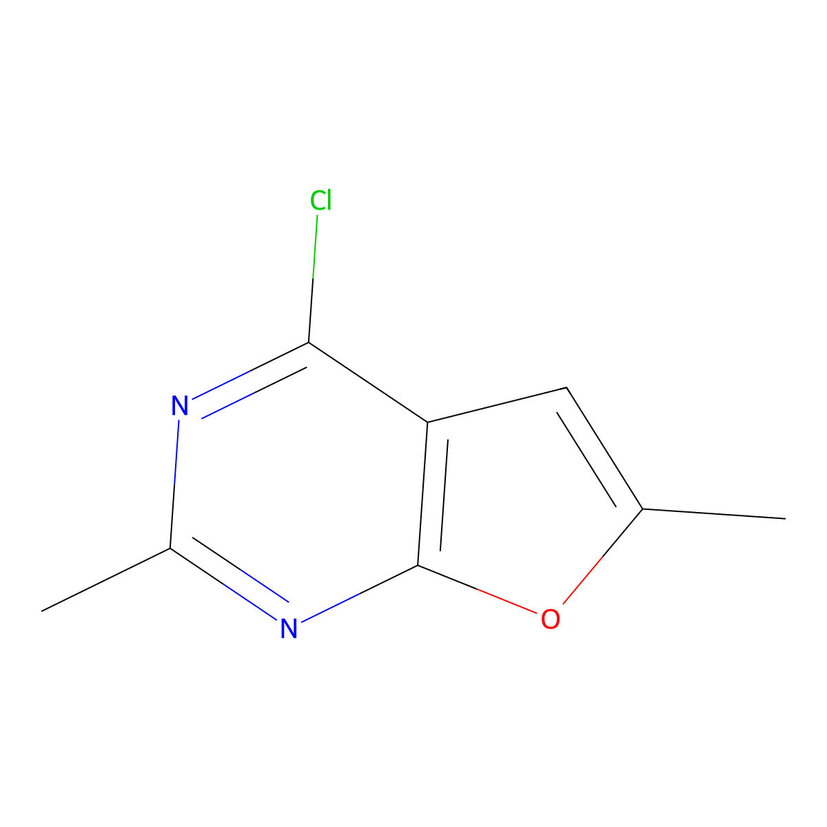 4-Chloro-2,6-dimethylfuro[2,3-d]pyrimidine molecular structure, CAS 25716-58-9