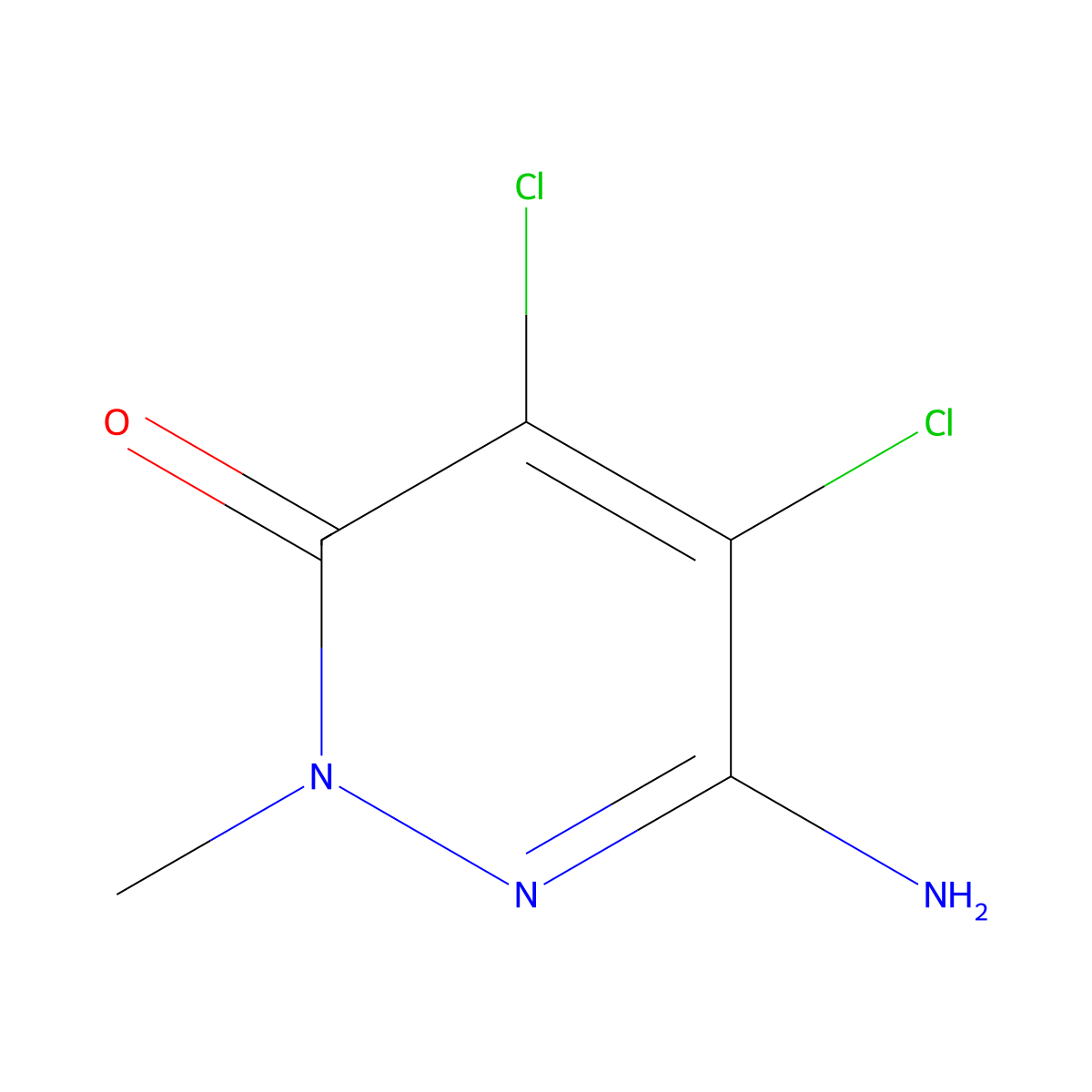 3(2H)-Pyridazinone, 6-amino-4,5-dichloro-2-methyl- molecular structure, CAS 25717-64-0