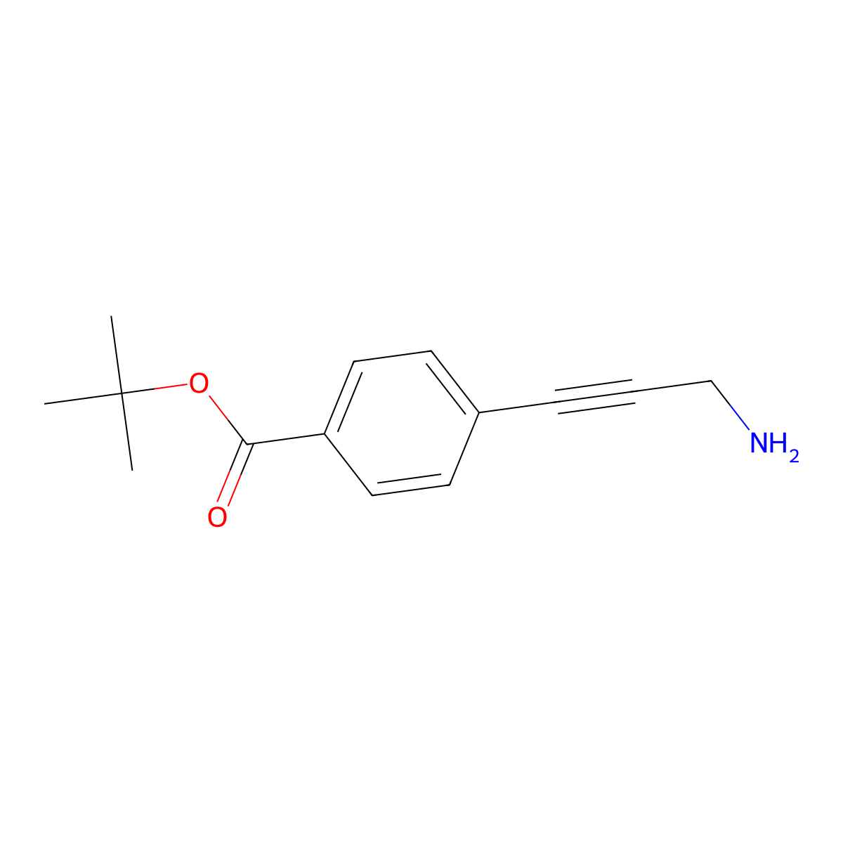 Tert-butyl 4-(3-aminoprop-1-yn-1-yl)benzoate molecular structure, CAS 2571943-88-7