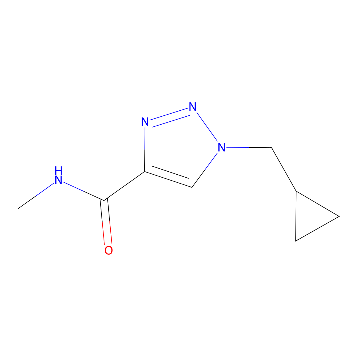 1-(cyclopropylmethyl)-N-methyl-1H-1,2,3-triazole-4-carboxamide molecular structure, CAS 2572322-57-5