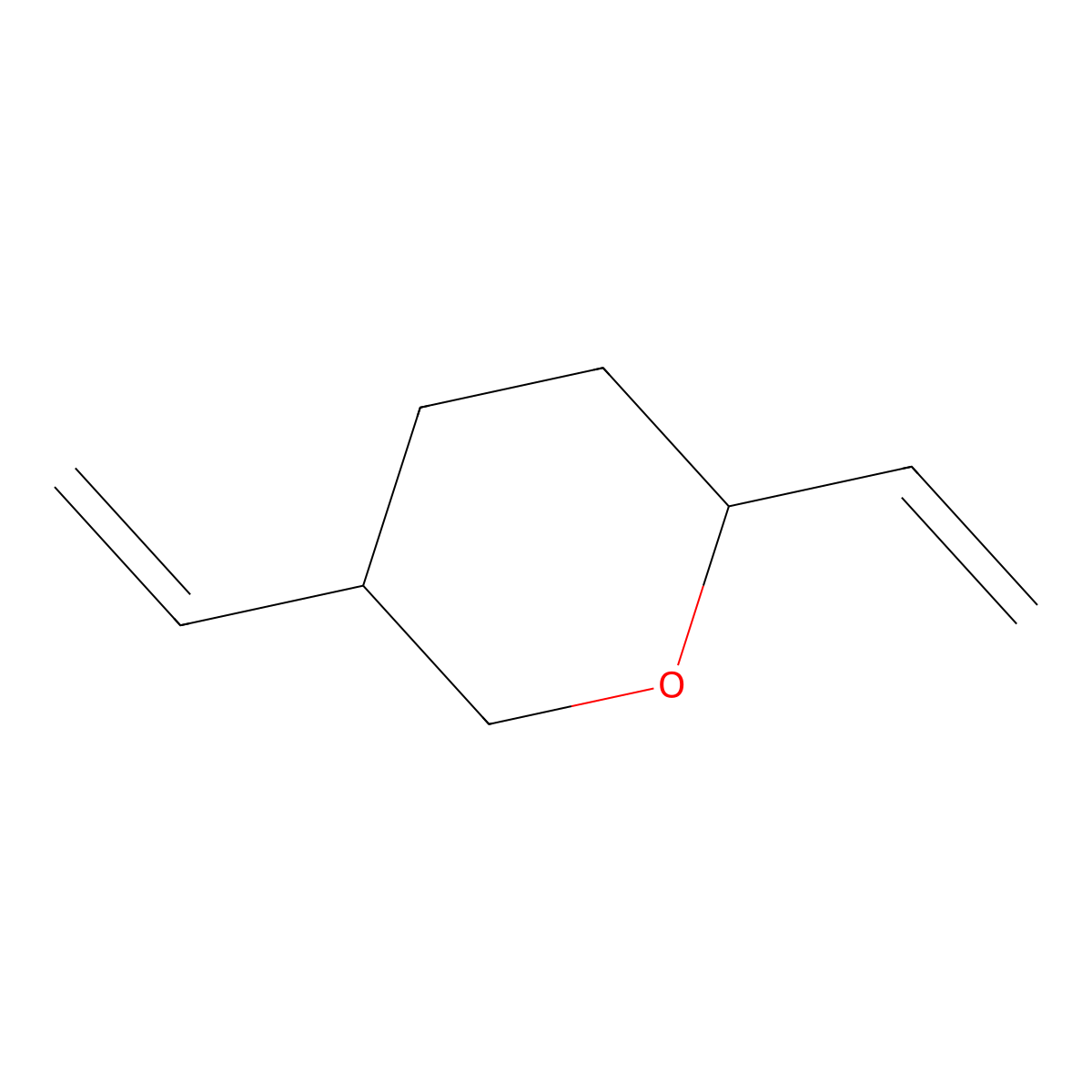 2,5-Diethenyltetrahydro-2H-pyran molecular structure, CAS 25724-33-8