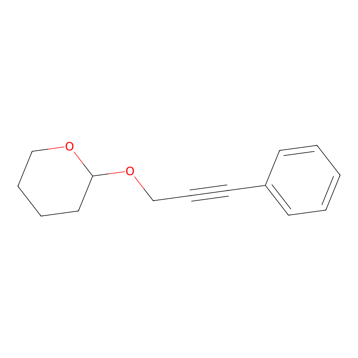 2H-Pyran, tetrahydro-2-[(3-phenyl-2-propynyl)oxy]- molecular structure, CAS 25724-96-3