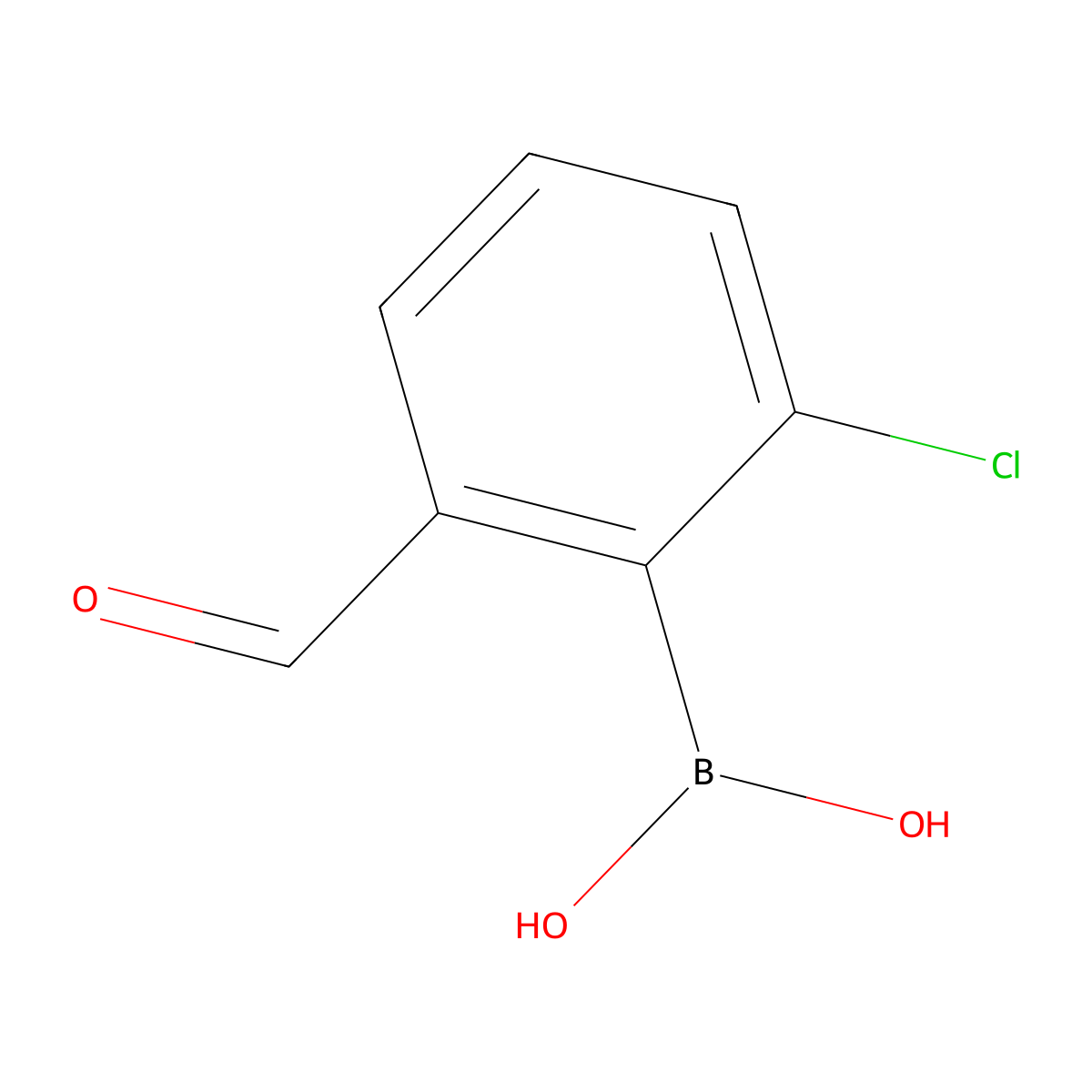 (2-Chloro-6-formylphenyl)boronic acid molecular structure, CAS 2572469-70-4