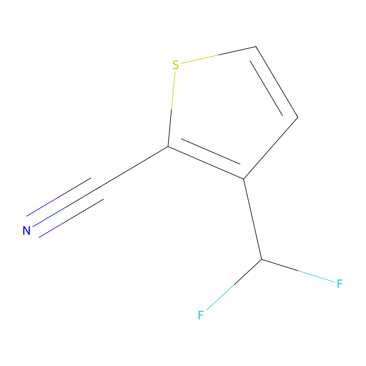 3-(Difluoromethyl)thiophene-2-carbonitrile molecular structure, CAS 2572502-31-7