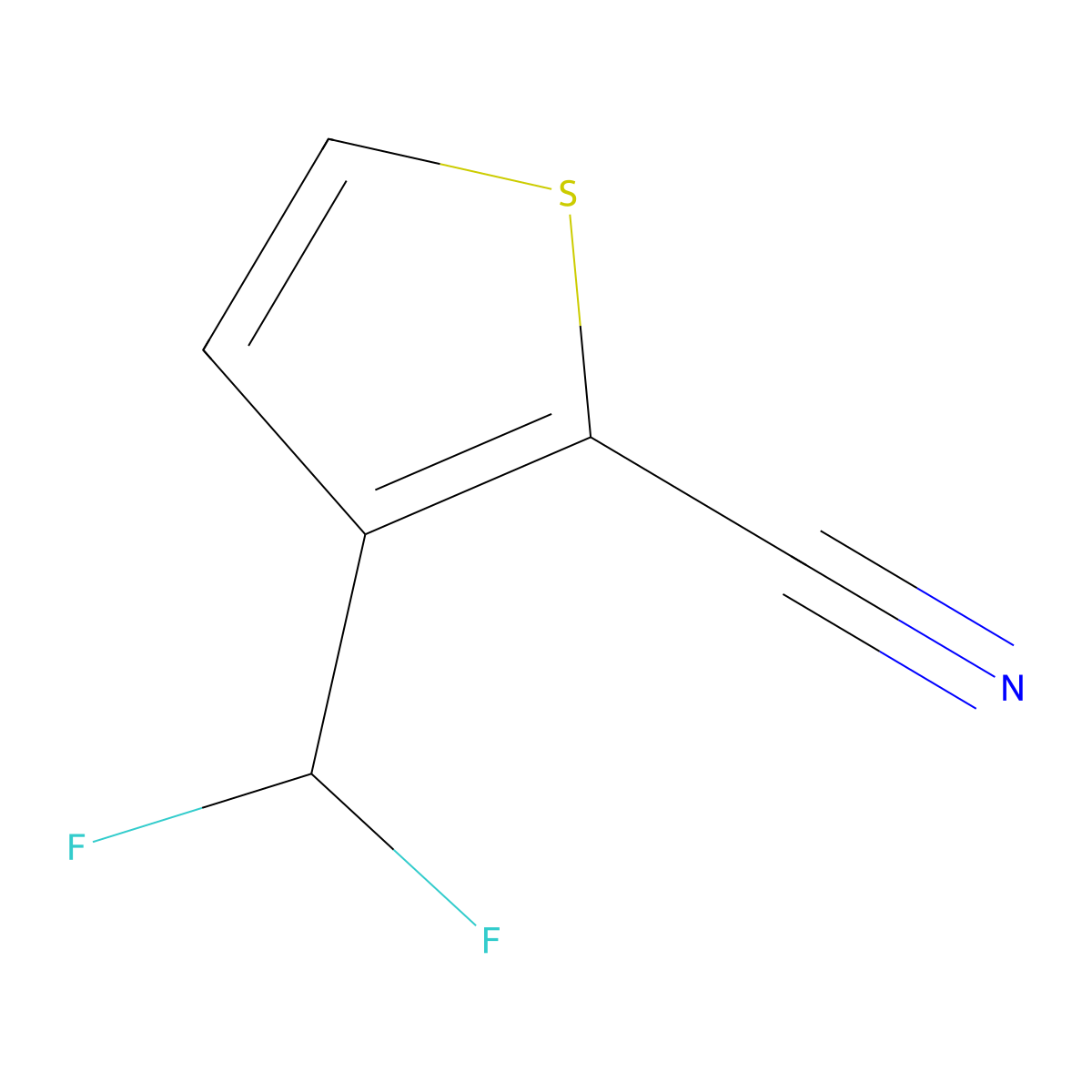 3-(Difluoromethyl)thiophene-2-carbonitrile molecular structure, CAS 2572502-31-7