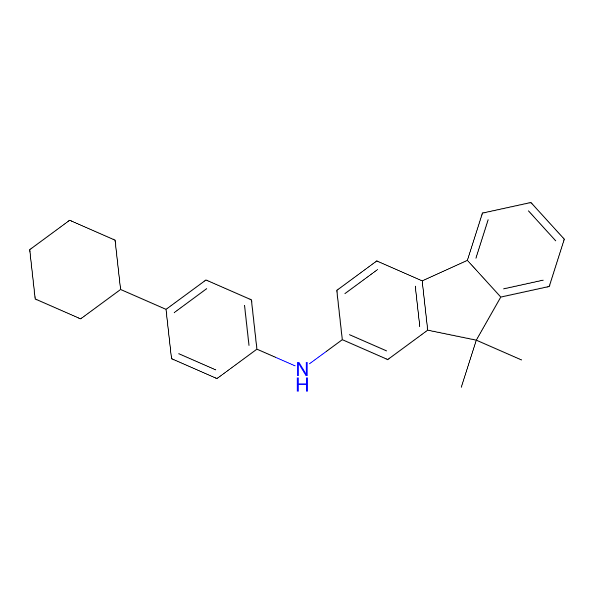 N-(4-cyclohexylphenyl)-9,9-dimethyl-9H-Fluoren-2-amine molecular structure, CAS 2572528-98-2