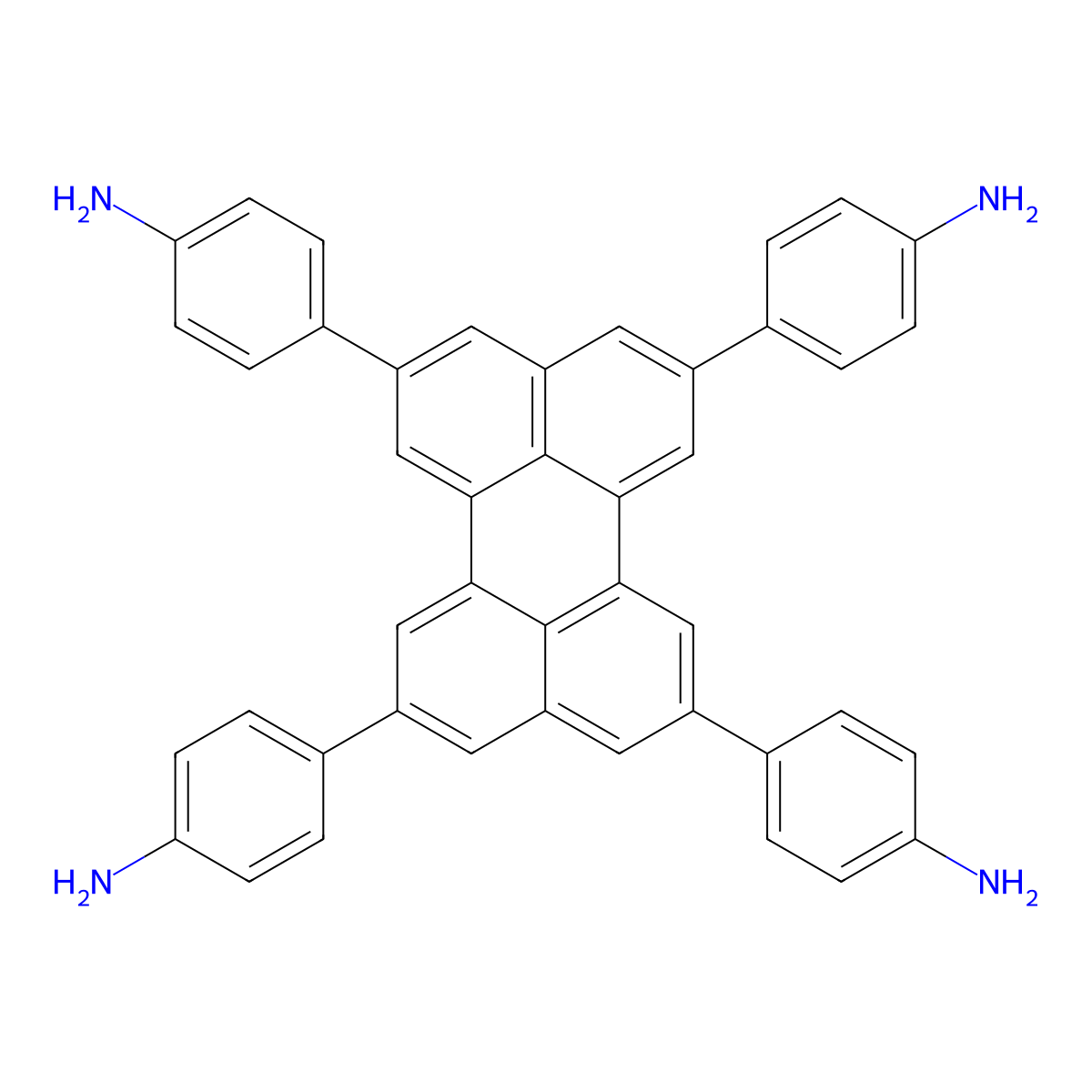 4,4',4'',4'''-(Perylene-2,5,8,11-tetrayl)tetraaniline molecular structure, CAS 2572545-34-5