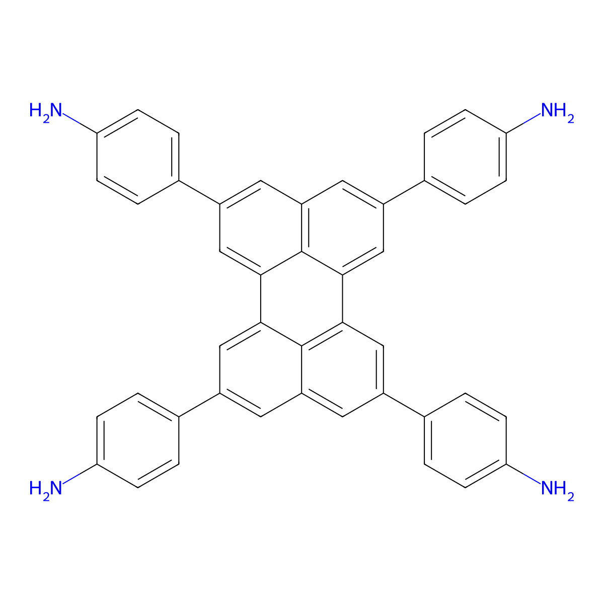 4,4',4'',4'''-(Perylene-2,5,8,11-tetrayl)tetraaniline molecular structure, CAS 2572545-34-5