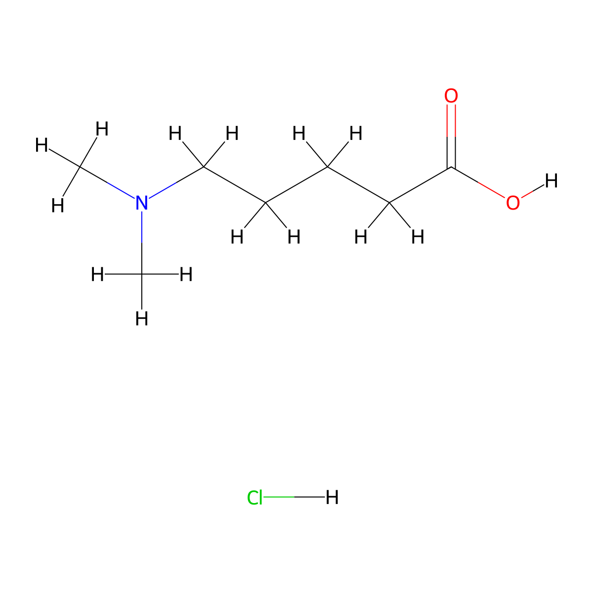 5-(Dimethylamino)pentanoic acid hydrochloride molecular structure, CAS 25726-28-7