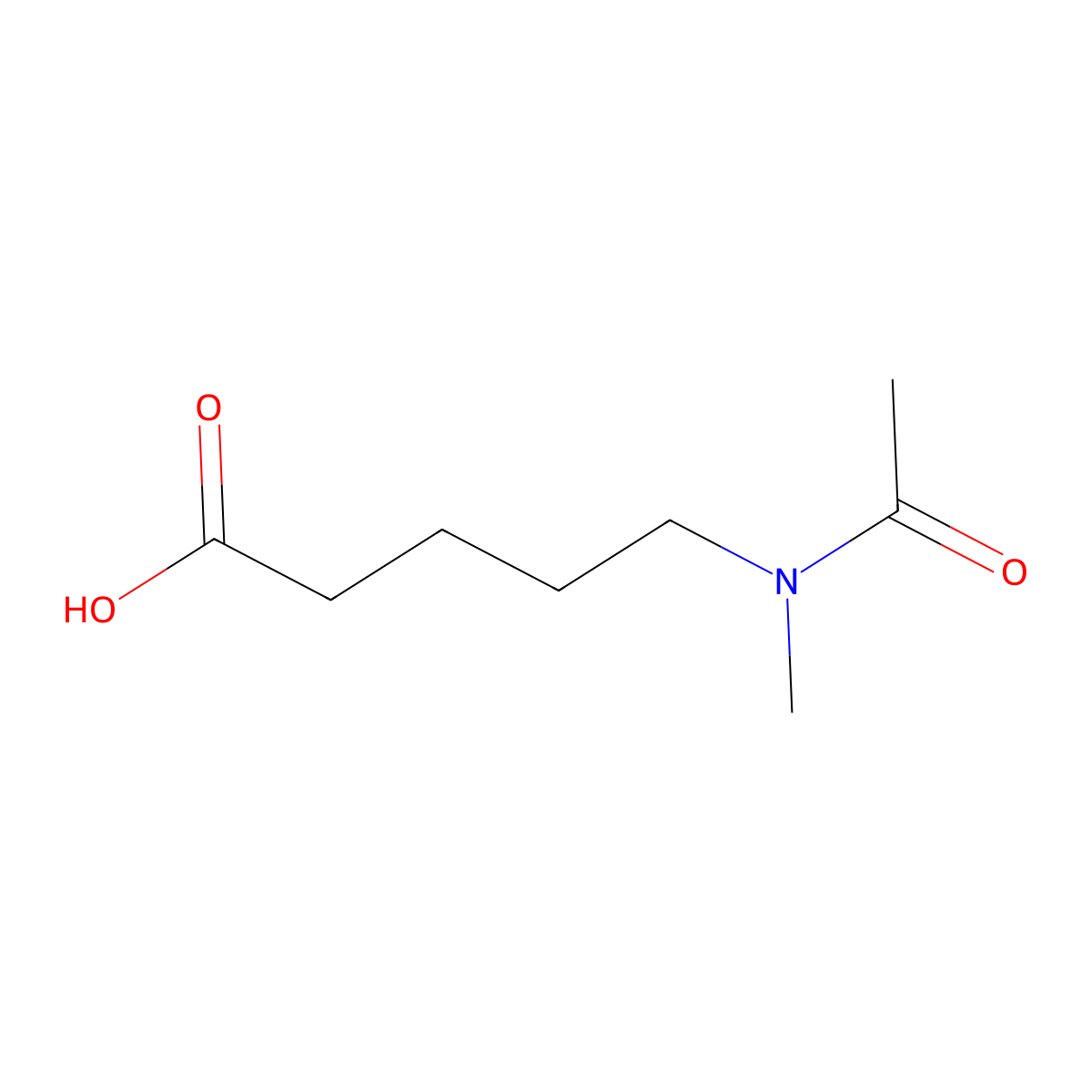 5-(N-methylacetamido)pentanoic acid molecular structure, CAS 25726-29-8