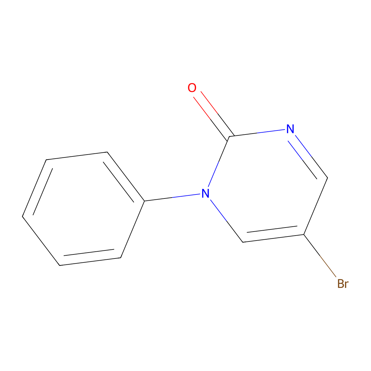 5-Bromo-1-phenylpyrimidin-2(1H)-one molecular structure, CAS 257280-17-4