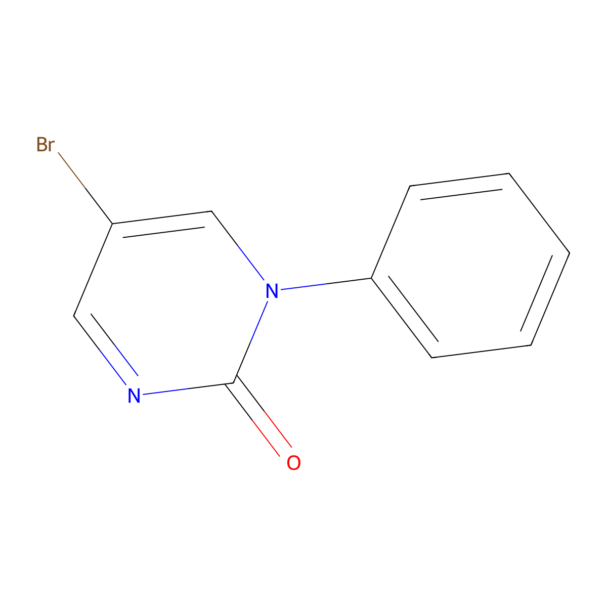 5-Bromo-1-phenylpyrimidin-2(1H)-one molecular structure, CAS 257280-17-4