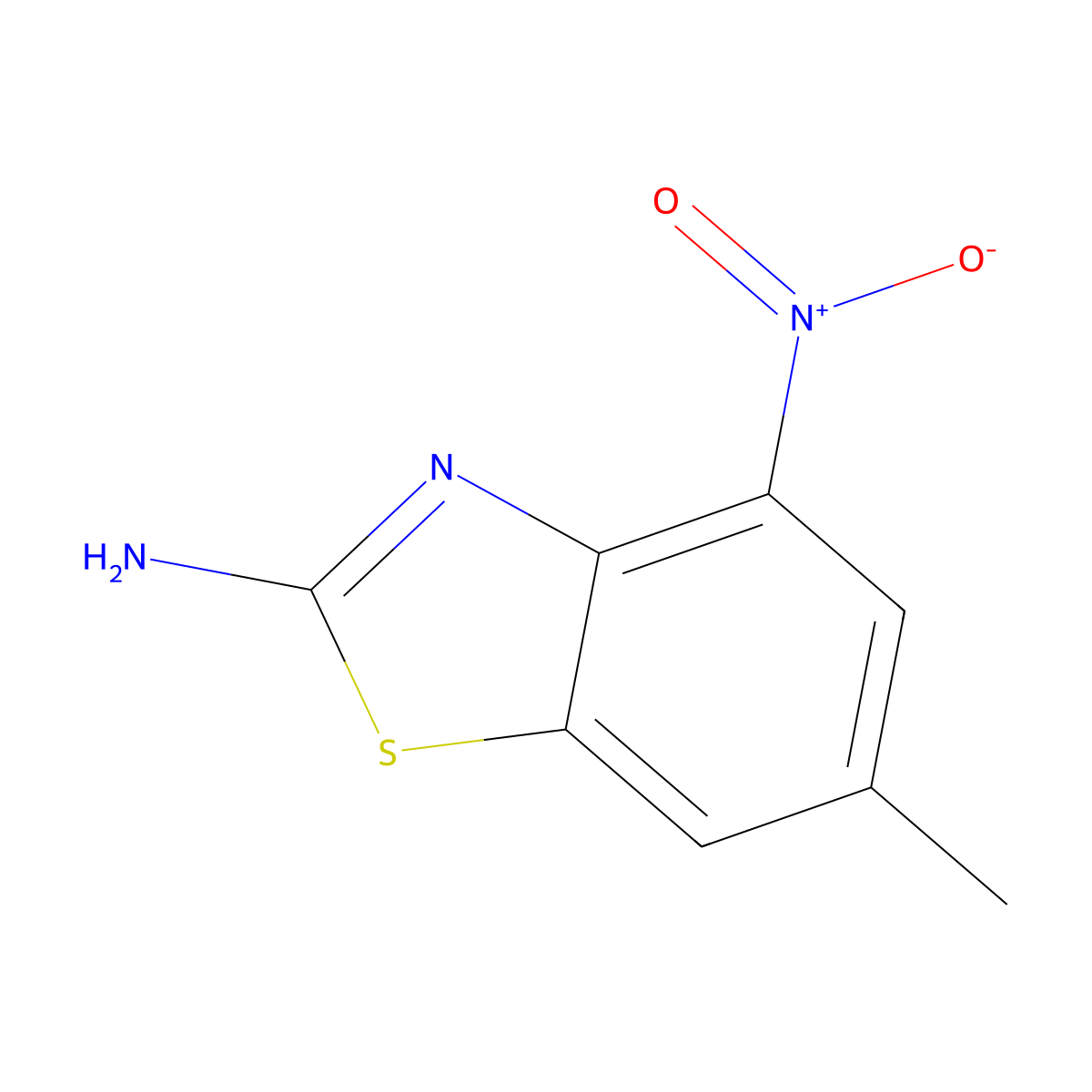 6-Methyl-4-nitro-1,3-benzothiazol-2-amine molecular structure, CAS 257282-90-9