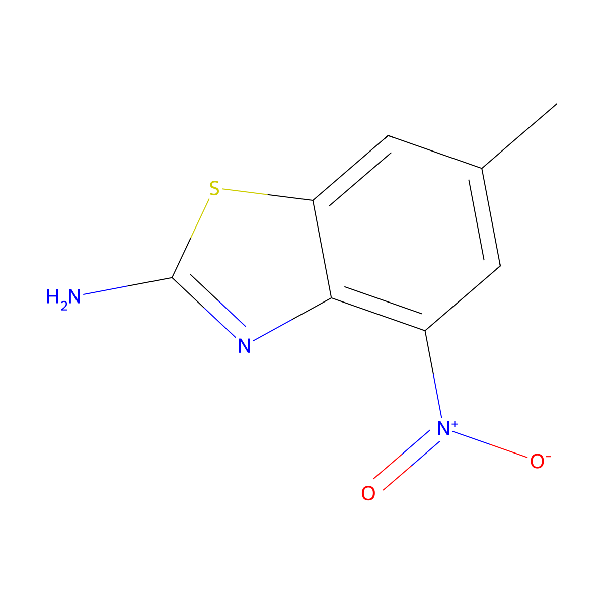 6-Methyl-4-nitro-1,3-benzothiazol-2-amine molecular structure, CAS 257282-90-9
