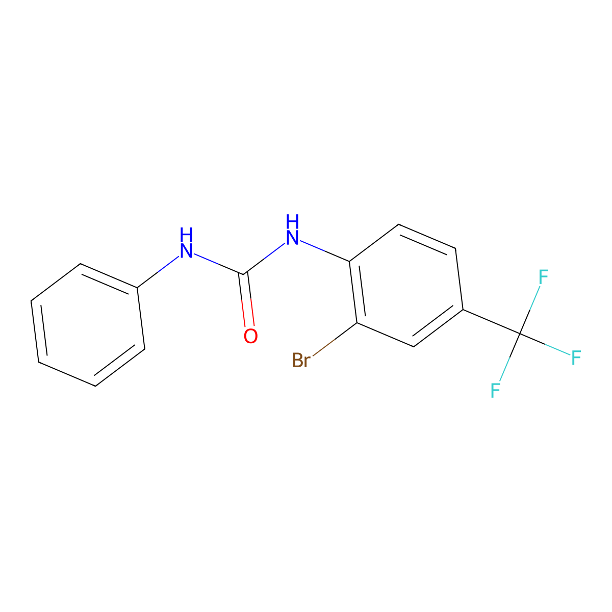 N-[2-bromo-4-(trifluoromethyl)phenyl]-N'-phenylurea molecular structure, CAS 257285-03-3