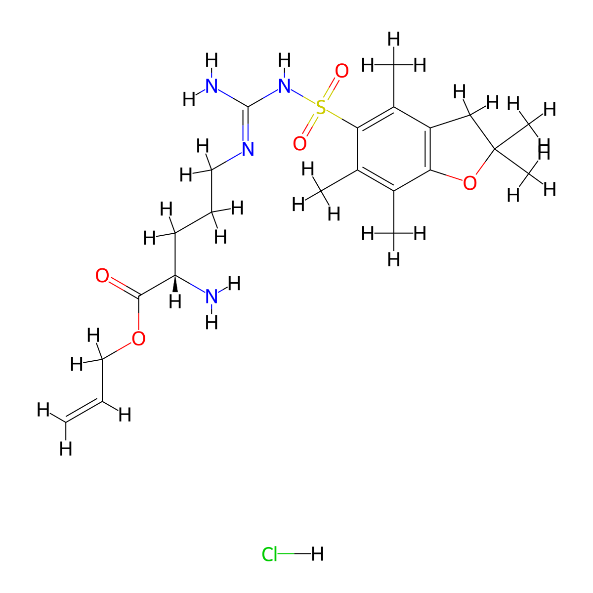 H-Arg(pbf)-oall hcl molecular structure, CAS 257288-23-6