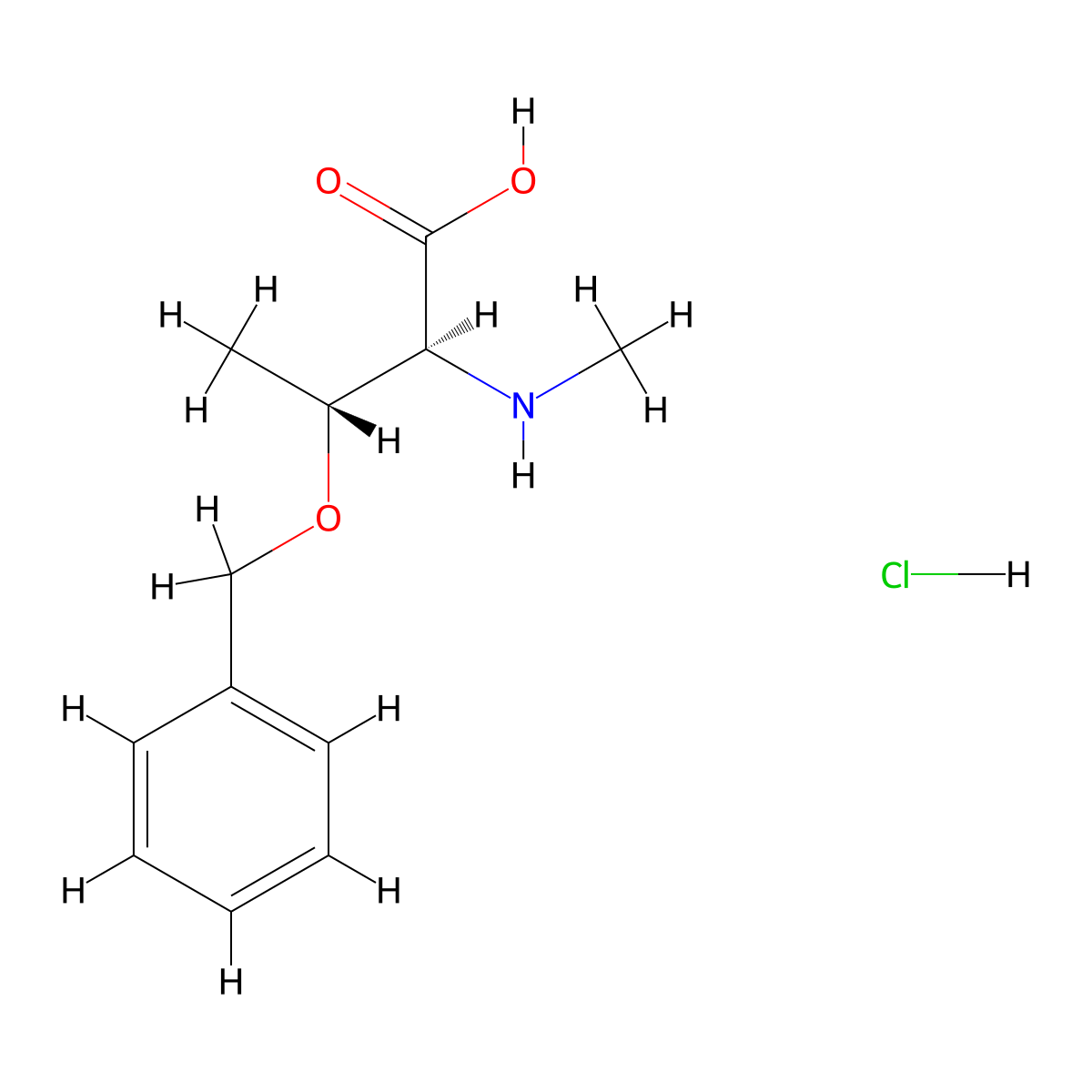 (2S,3R)-3-(Benzyloxy)-2-(methylamino)butanoic acid hydrochloride molecular structure, CAS 257288-46-3