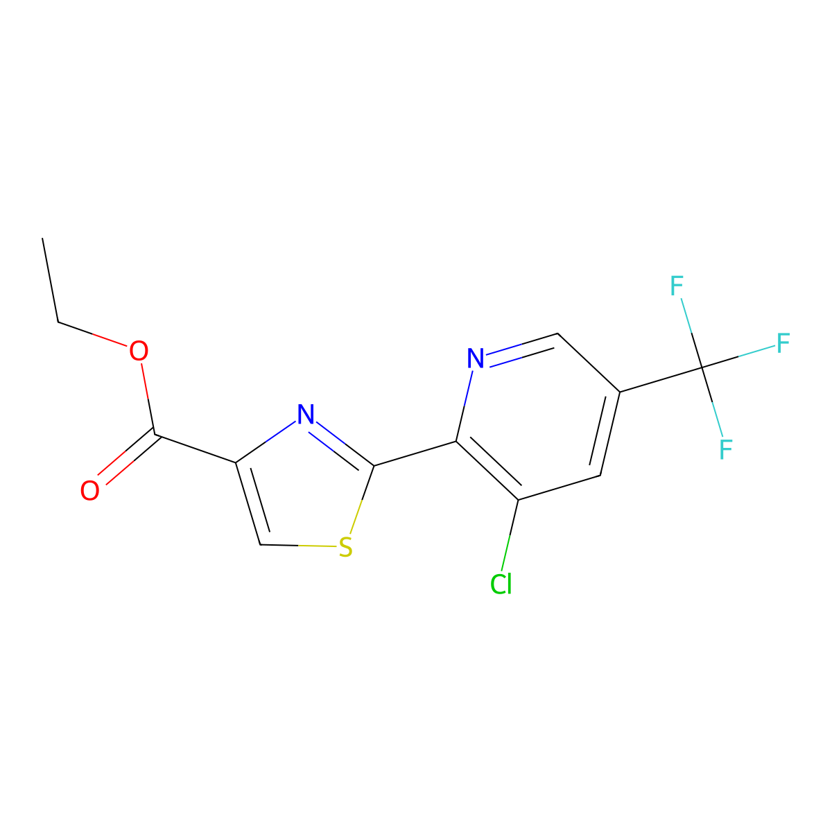 Ethyl 2-(3-chloro-5-(trifluoromethyl)pyridin-2-yl)thiazole-4-carboxylate molecular structure, CAS 257295-33-3