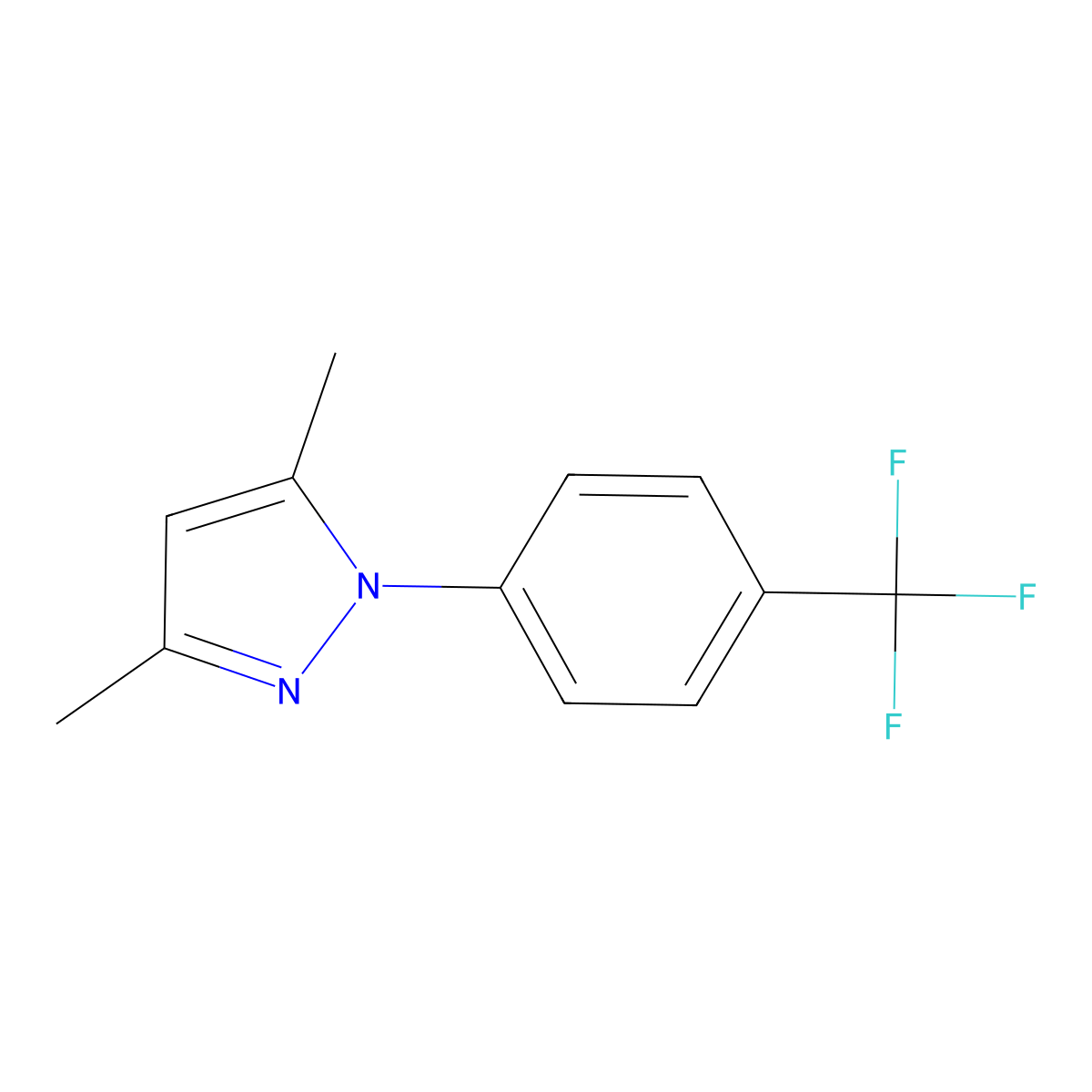 3,5-dimethyl-1-[4-(trifluoromethyl)phenyl]-1H-pyrazole molecular structure, CAS 257295-61-7
