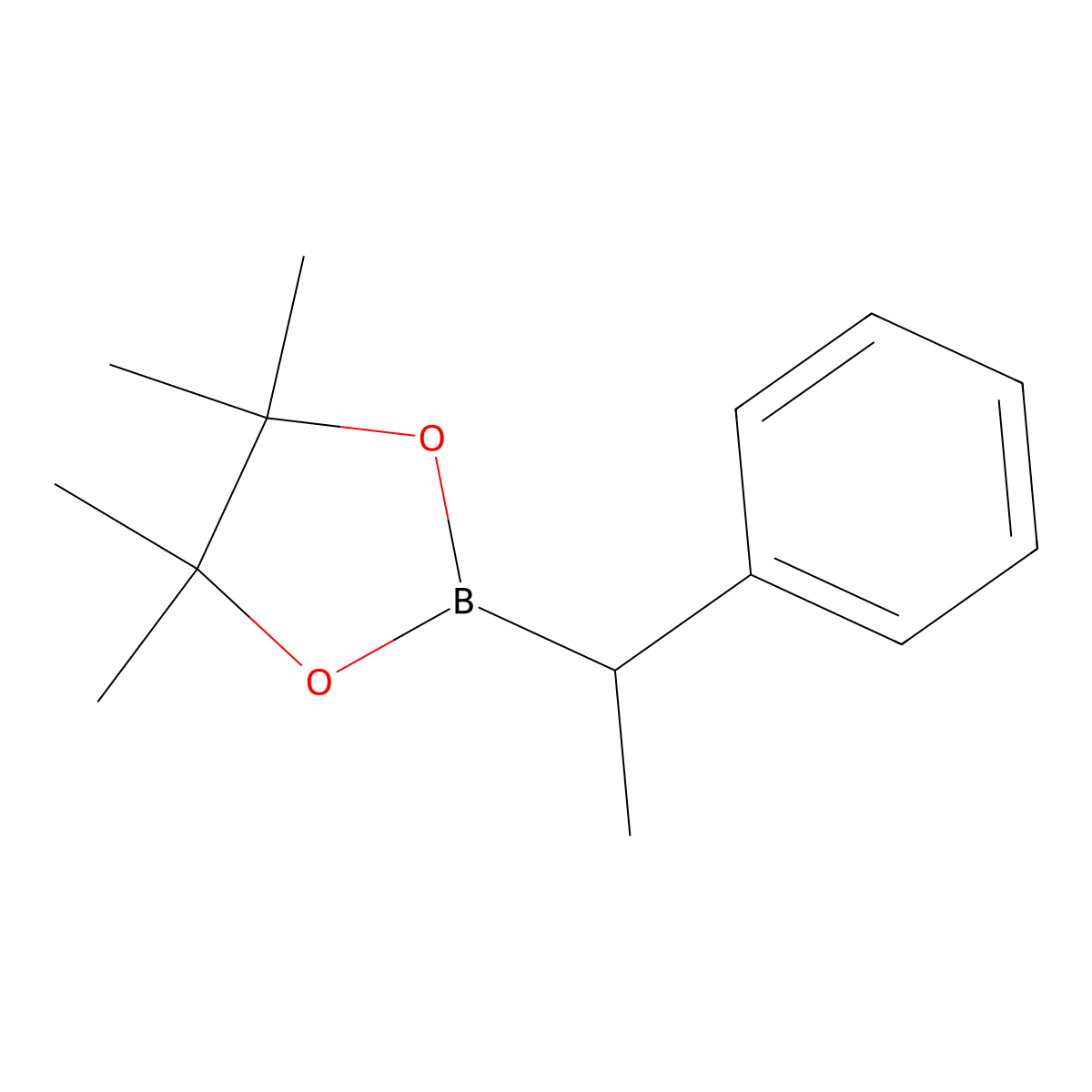(R)-4,4,5,5-Tetramethyl-2-(1-phenylethyl)-1,3,2-dioxaborolane molecular structure, CAS 257298-92-3