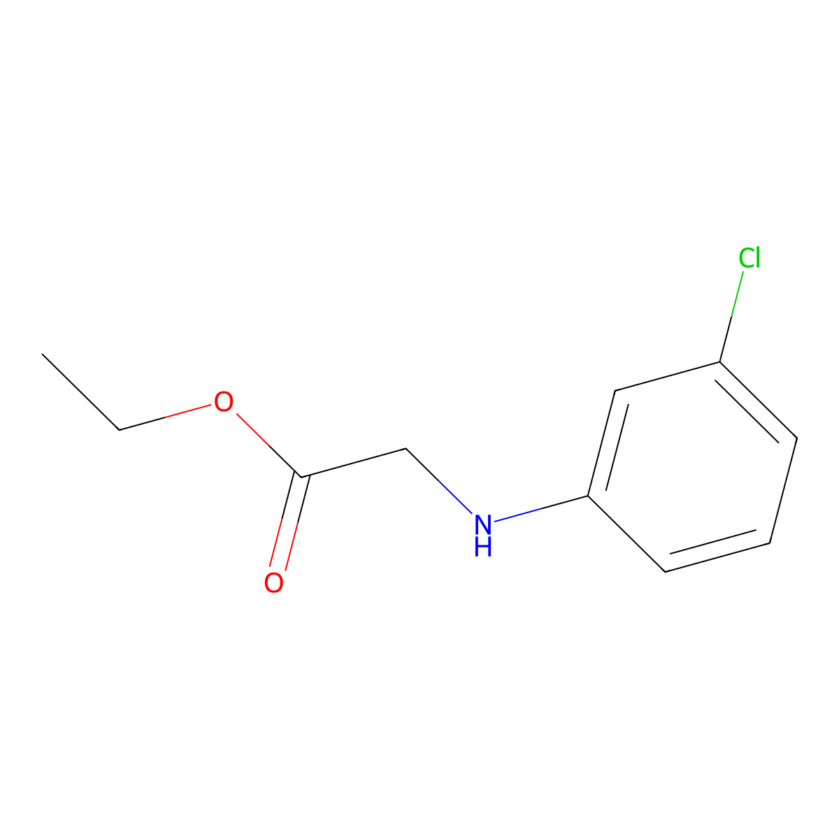 Ethyl 2-[(3-chlorophenyl)amino]acetate molecular structure, CAS 2573-31-1