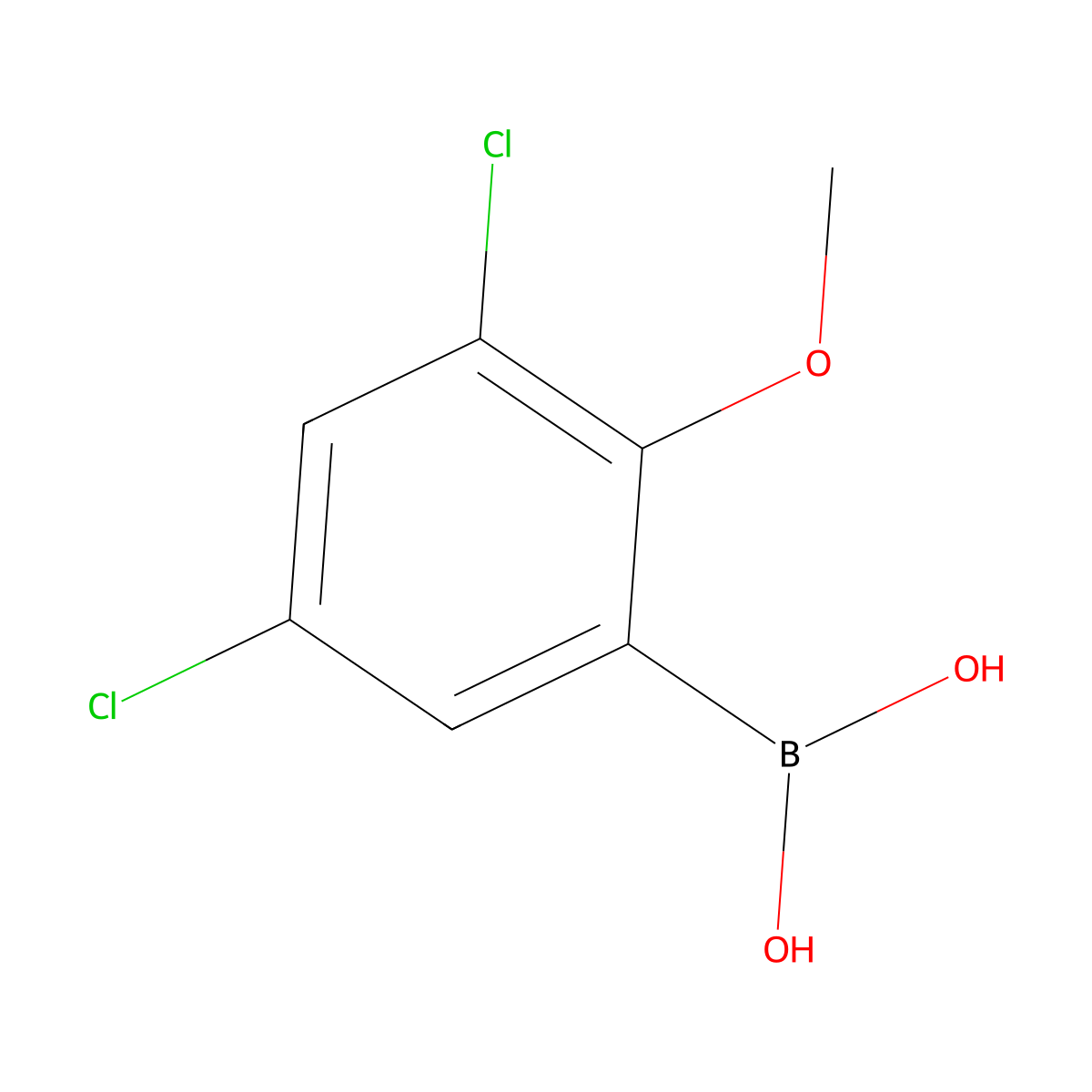 3,5-Dichloro-2-methoxyphenylboronic acid molecular structure, CAS 2573074-25-4