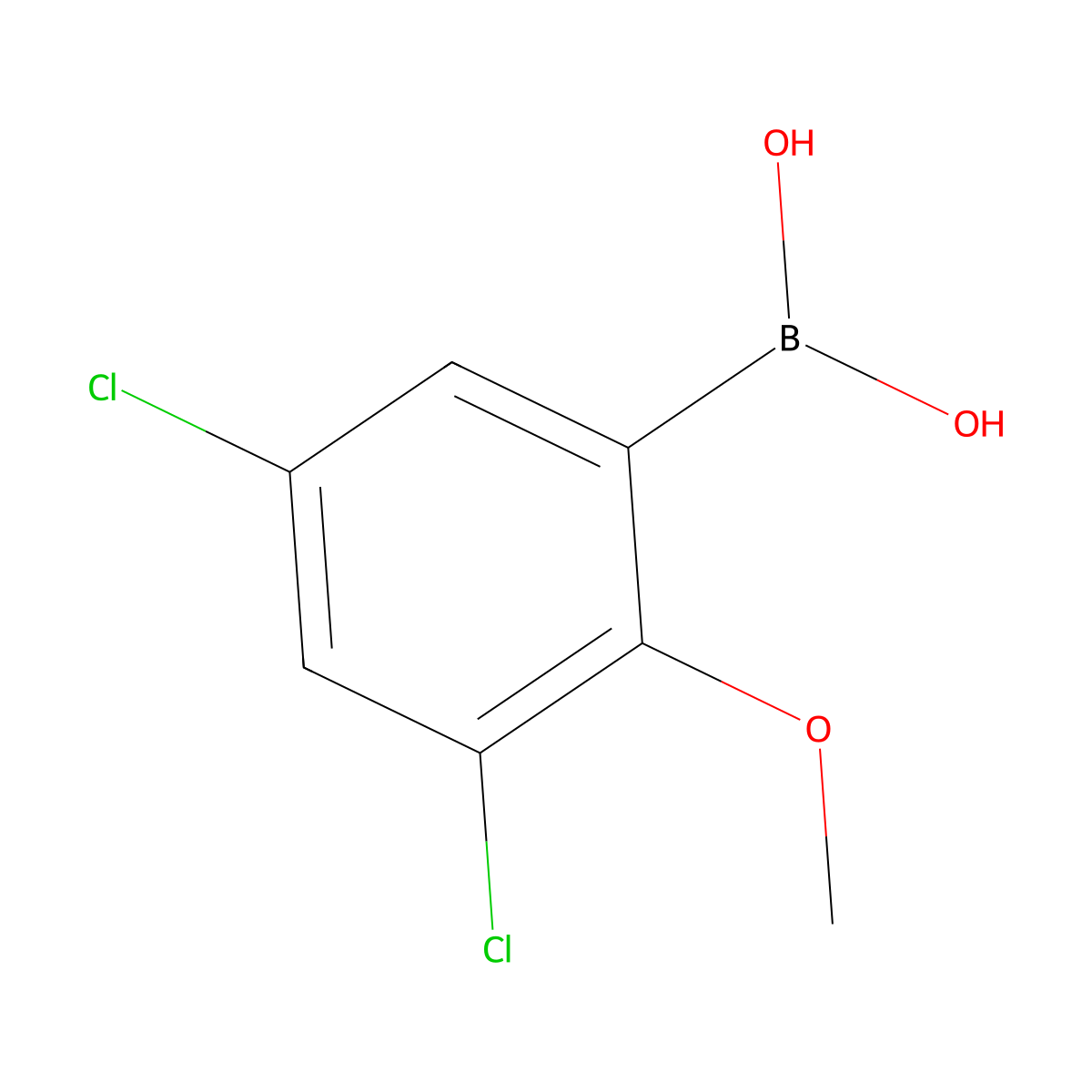 3,5-Dichloro-2-methoxyphenylboronic acid molecular structure, CAS 2573074-25-4