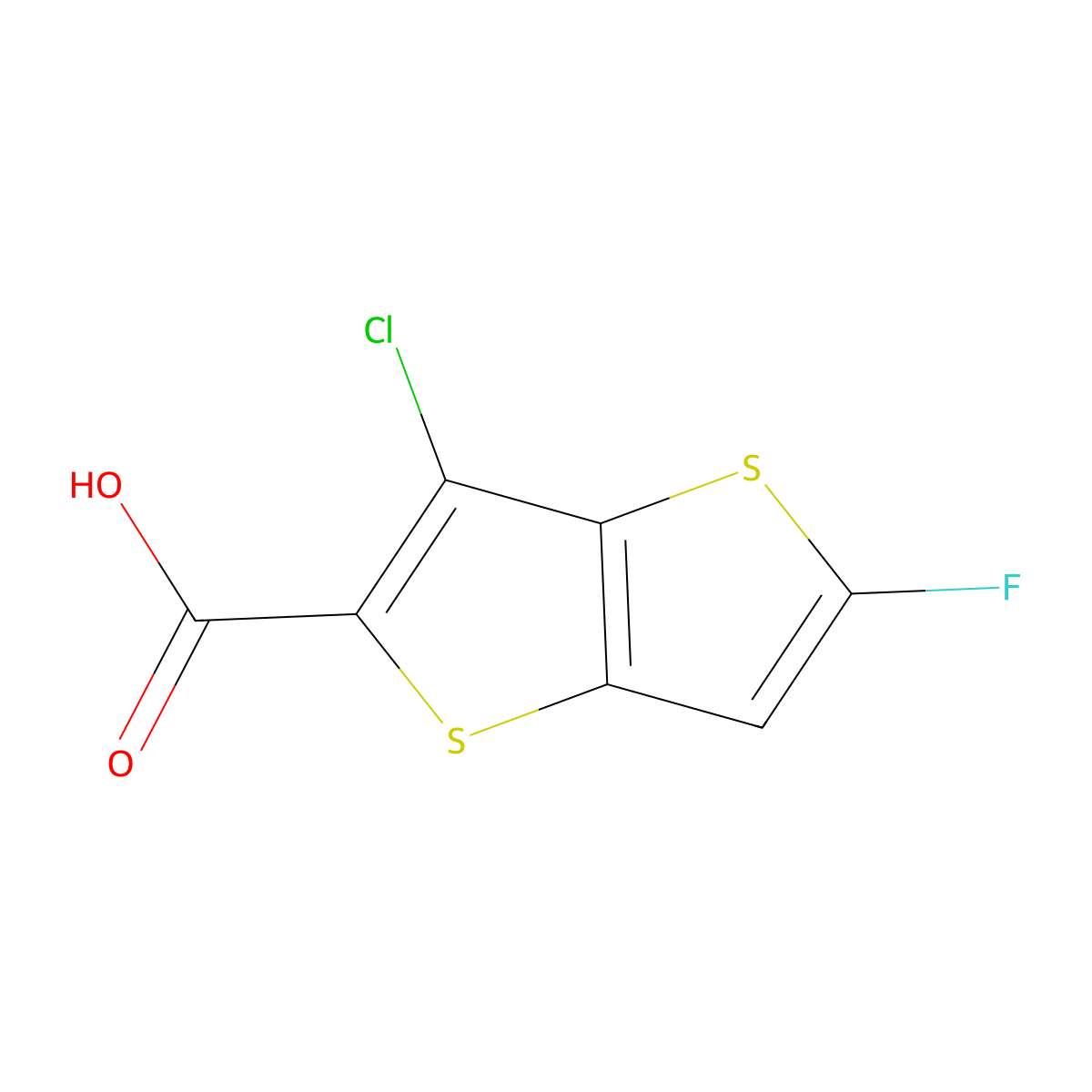 3-Chloro-5-fluorothieno[3,2-b]thiophene-2-carboxylic acid molecular structure, CAS 2573122-40-2