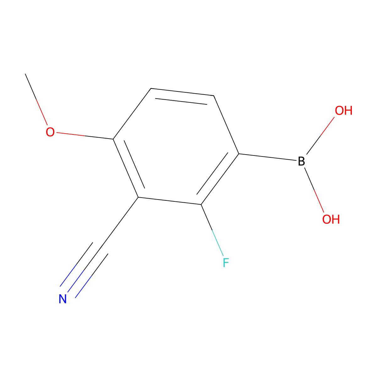 3-Cyano-2-fluoro-4-methoxyphenylboronic acid molecular structure, CAS 2573124-20-4