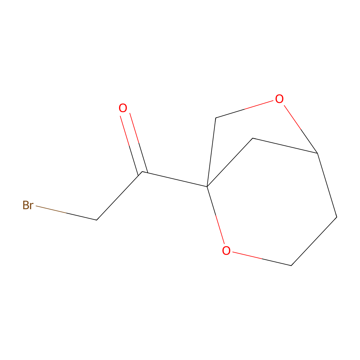2-Bromo-1-{2,6-dioxabicyclo[3.2.1]octan-1-yl}ethan-1-one molecular structure, CAS 2573216-37-0