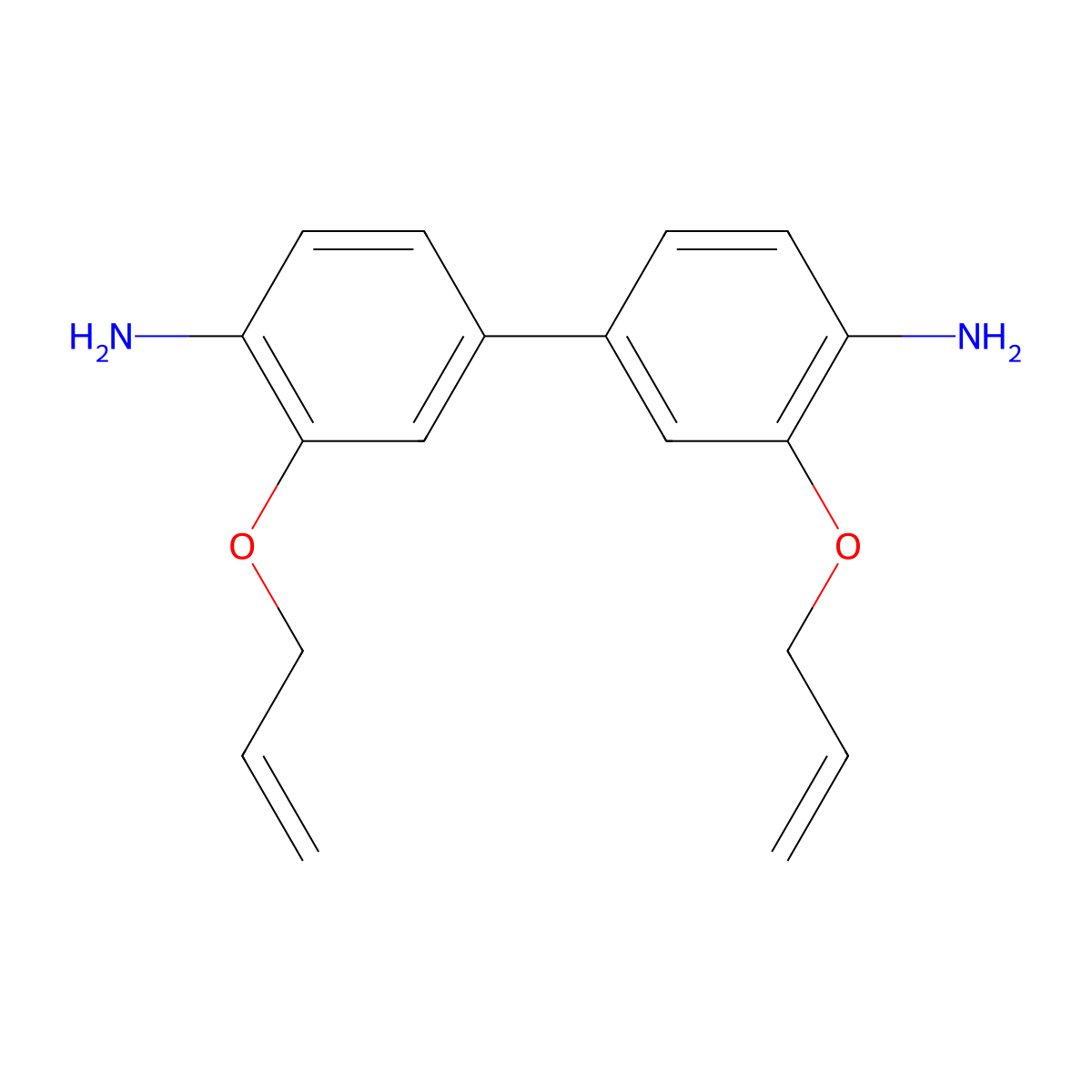 3,3'-Bis(allyloxy)-[1,1'-biphenyl]-4,4'-diamine molecular structure, CAS 2573217-06-6