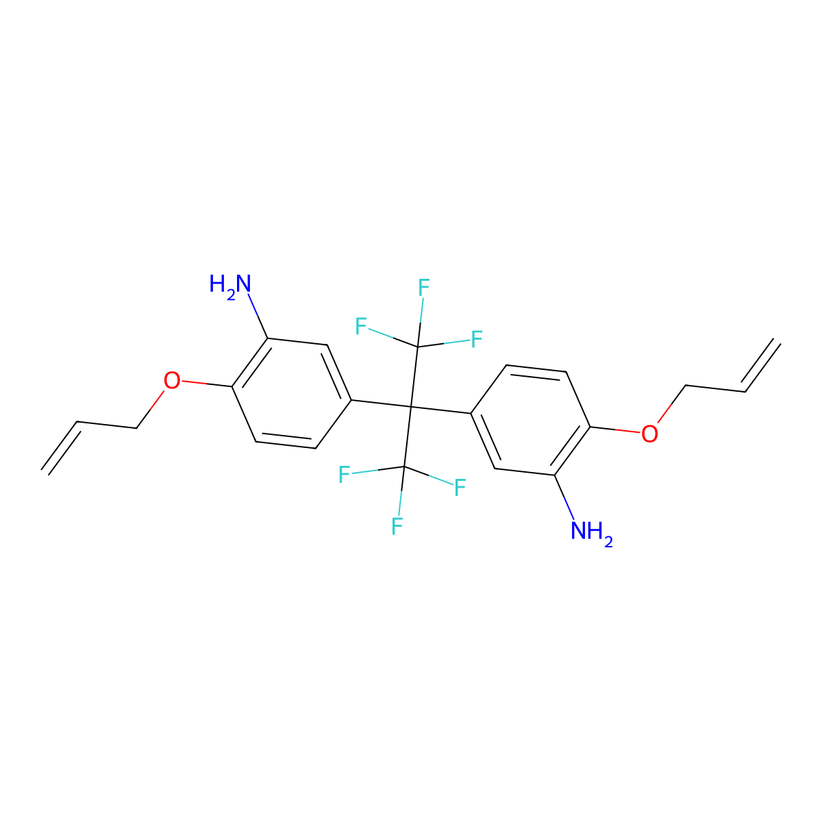 5,5'-(Perfluoropropane-2,2-diyl)bis(2-(allyloxy)aniline) molecular structure, CAS 2573217-07-7