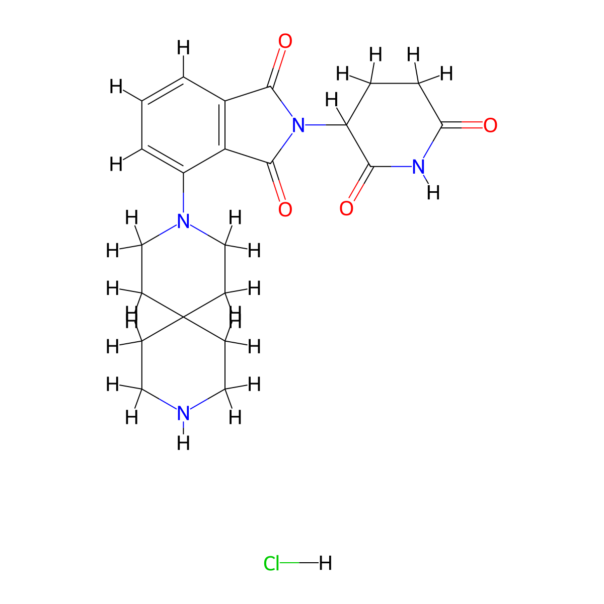 2-(2,6-Dioxo-3-piperidyl)-4-(3,9-diazaspiro[5.5]undecan-3-yl)isoindoline-1,3-dione Hydrochloride molecular structure, CAS 2573306-56-4