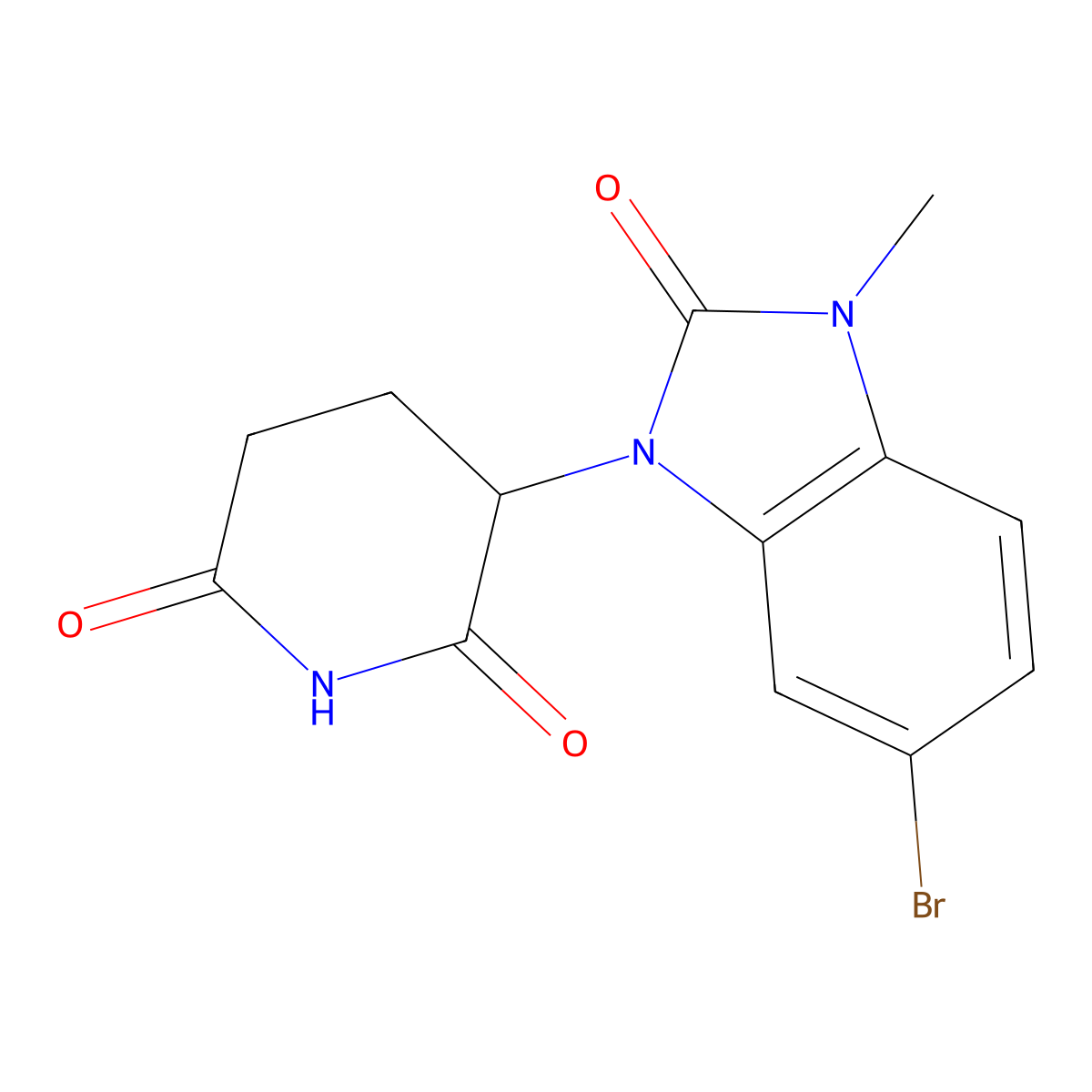 (S)-3-(6-bromo-3-methyl-2-oxo-2,3-dihydro-1H-benzo[d]imidazol-1-yl)piperidine-2,6-dione molecular structure, CAS 2573307-29-4