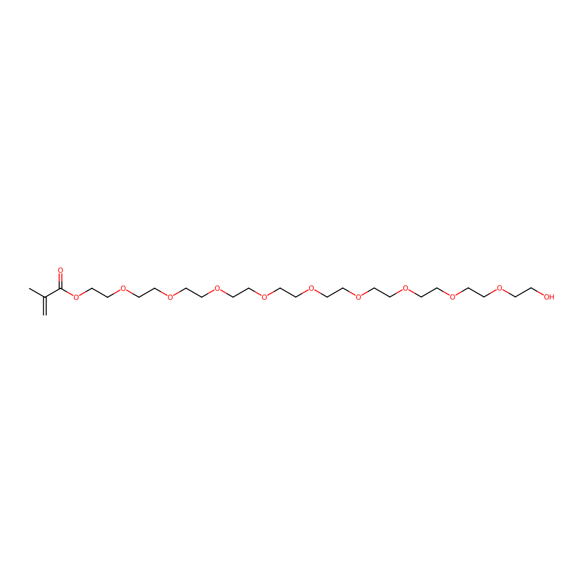 PEG methacrylate molecular structure, CAS 25736-86-1