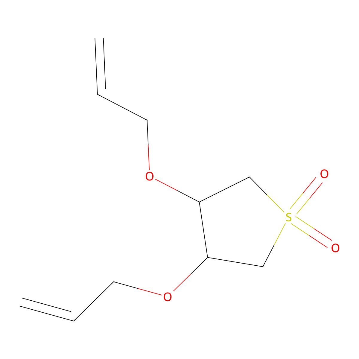 Thiophene, tetrahydro-3,4-bis(2-propenyloxy)-, 1,1-dioxide molecular structure, CAS 25737-72-8