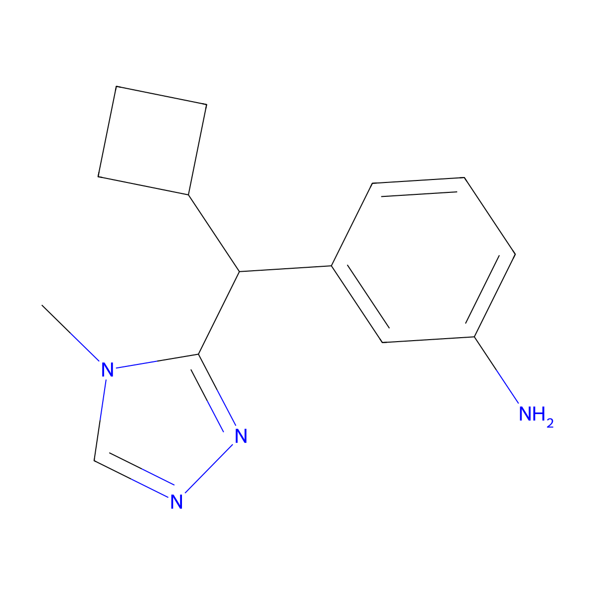 3-(Cyclobutyl(4-methyl-4H-1,2,4-triazol-3-YL)methyl)aniline molecular structure, CAS 2573776-78-8
