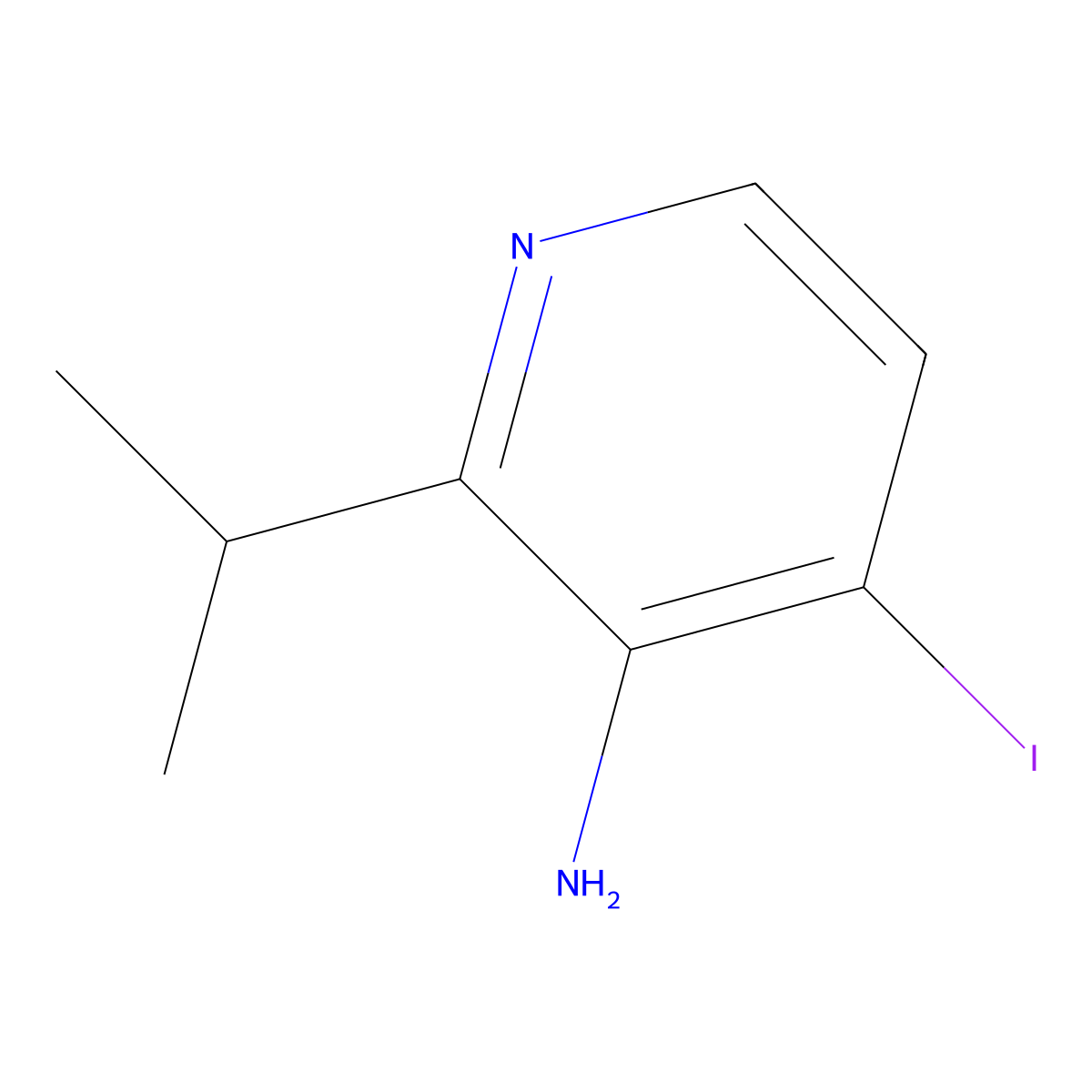 4-Iodo-2-isopropyl-pyridin-3-amine molecular structure, CAS 2573780-15-9