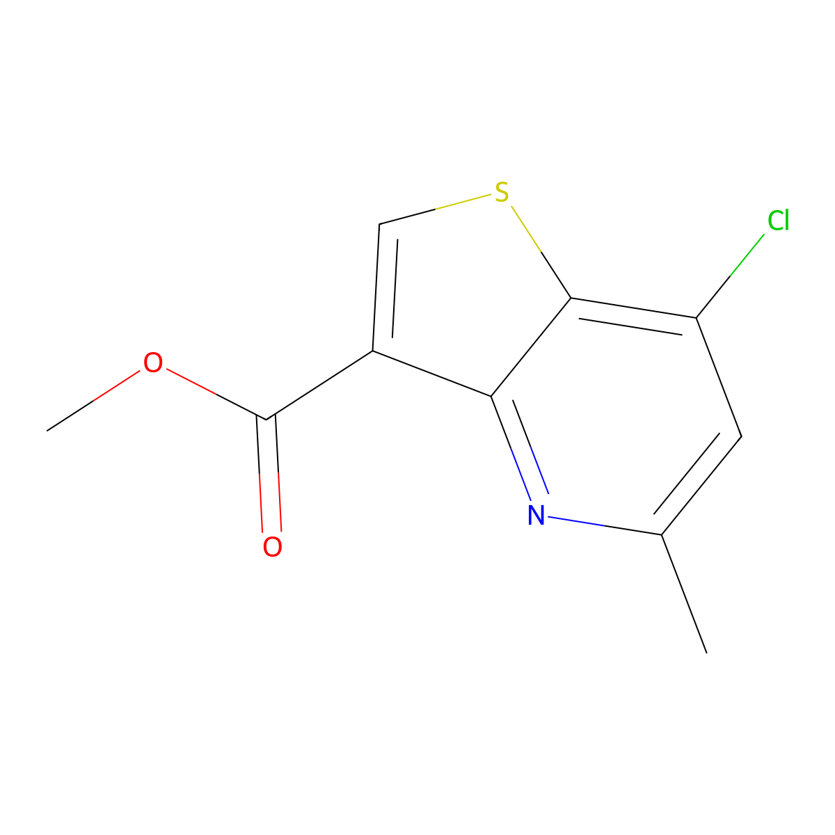 Methyl 7-chloro-5-methylthieno[3,2-B]pyridine-3-carboxylate molecular structure, CAS 2573798-40-8