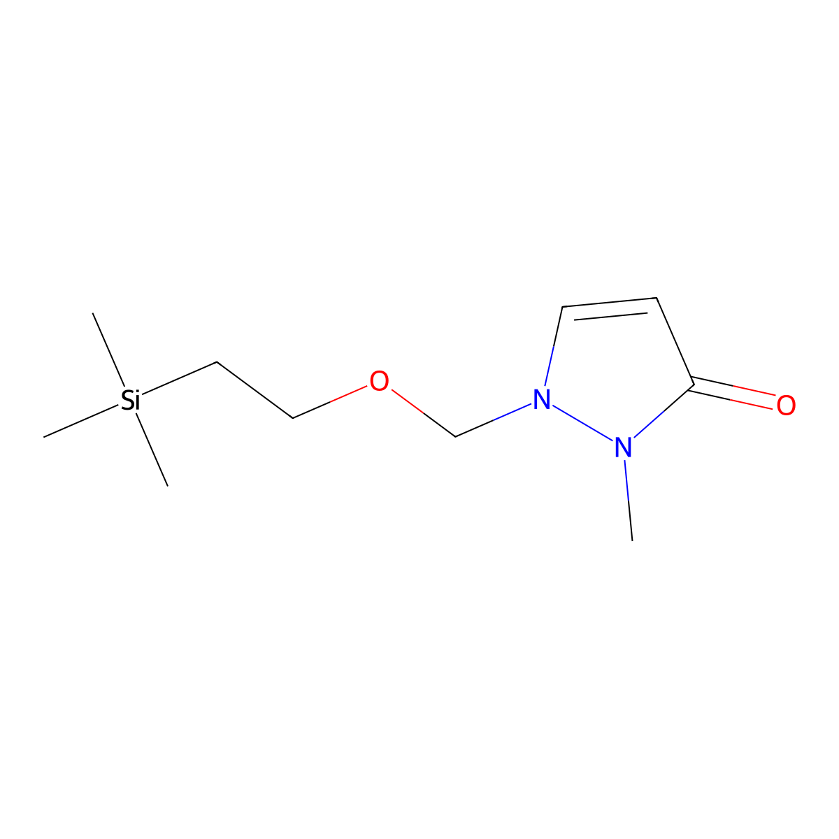 2-Methyl-1-((2-(trimethylsilyl)ethoxy)methyl)-1,2-dihydro-3H-pyrazol-3-one molecular structure, CAS 2573870-35-4