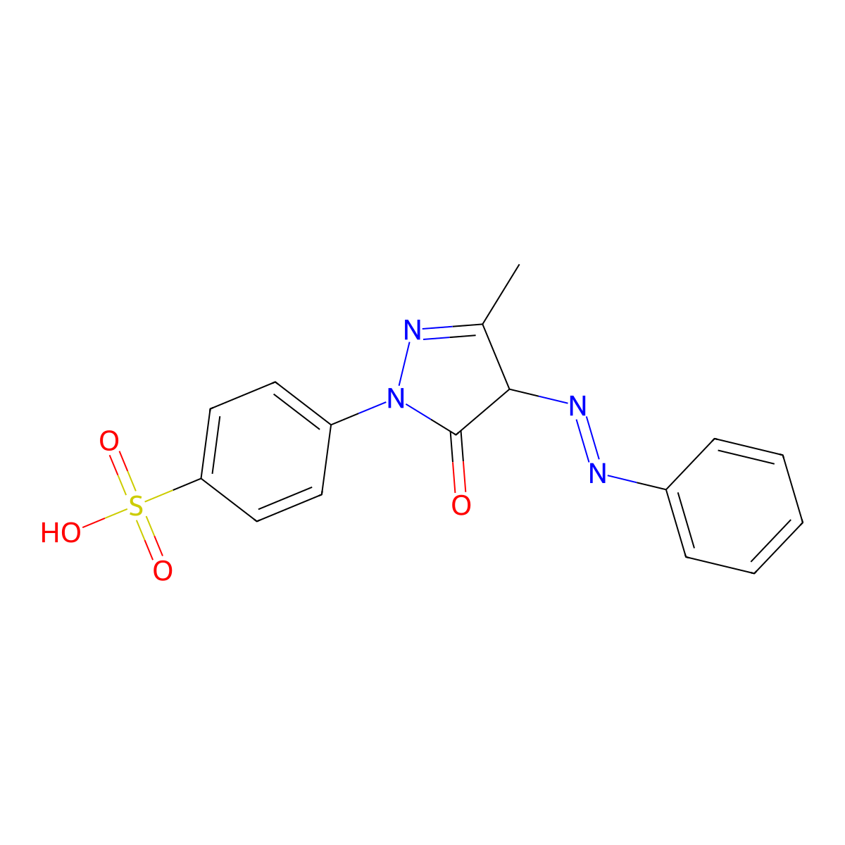 p-(4,5-Dihydro-3-methyl-5-oxo-4-(phenylazo)-1H-pyrazol-1-yl)benzenesulphonic acid molecular structure, CAS 25739-63-3