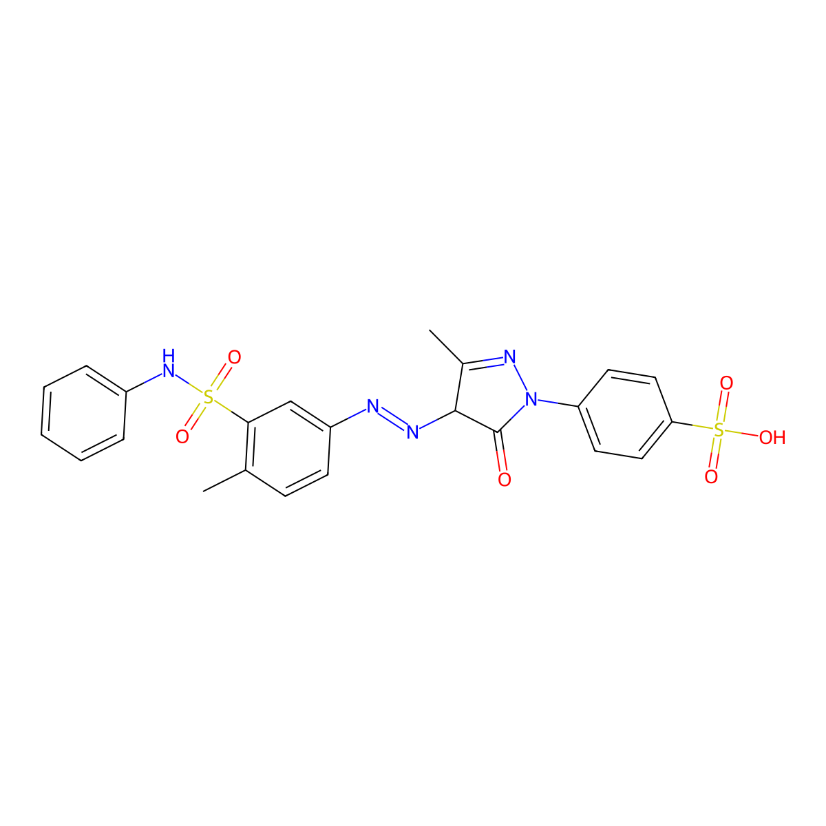 Acid Yellow 25 free acid molecular structure, CAS 25739-67-7