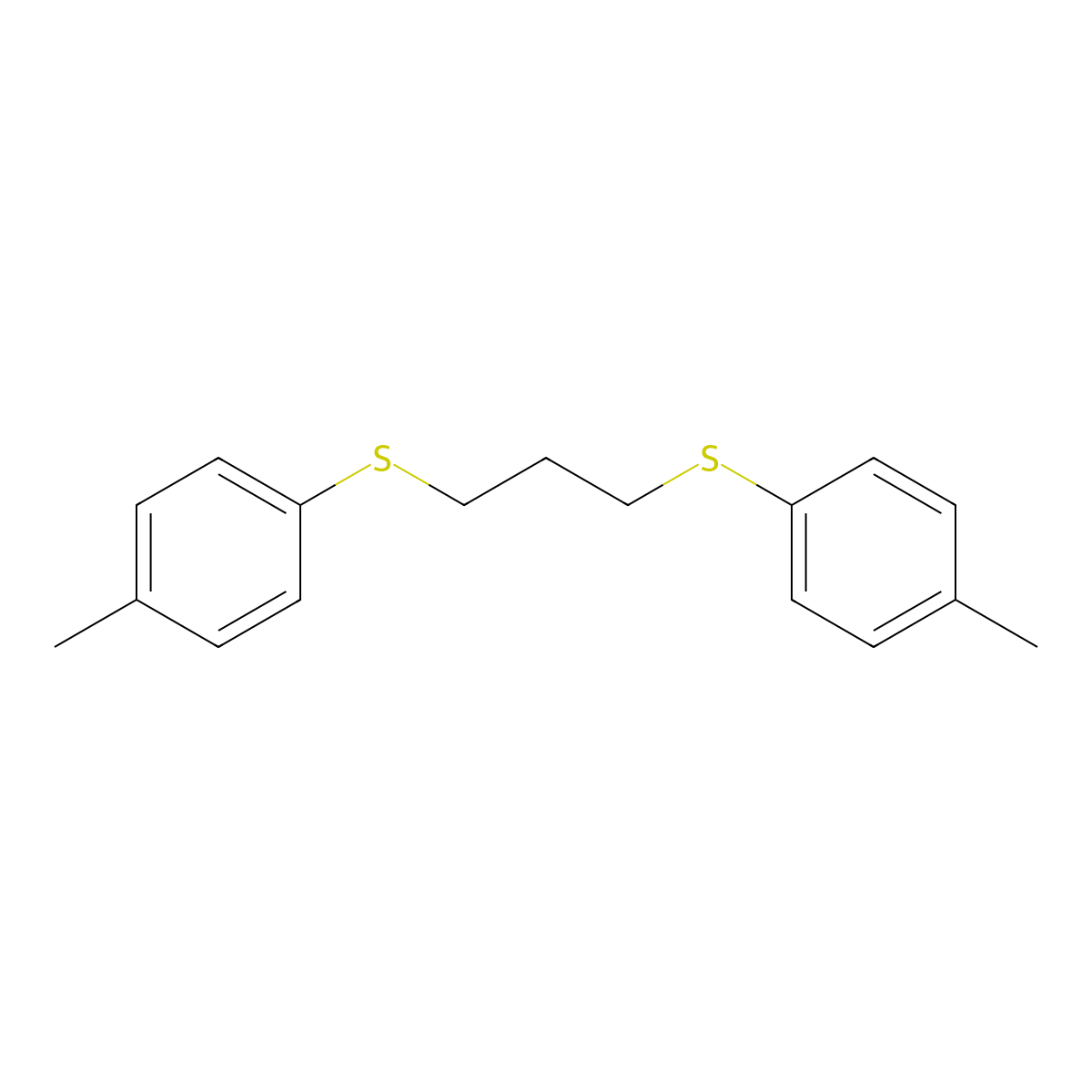 1-Methyl-4-({3-[(4-methylphenyl)sulfanyl]propyl}sulfanyl)benzene molecular structure, CAS 25741-56-4