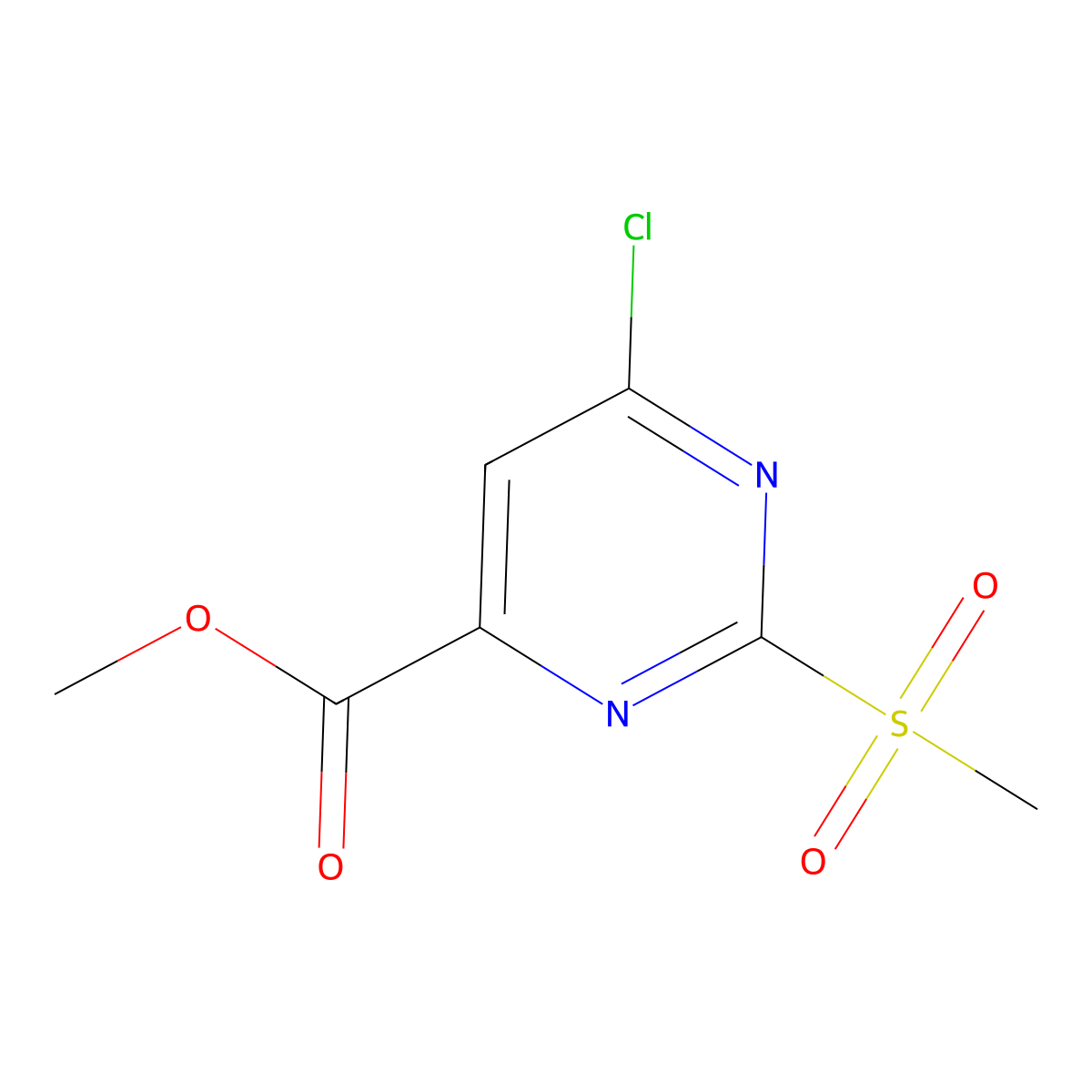 Methyl 6-chloro-2-(methylsulfonyl)pyrimidine-4-carboxylate molecular structure, CAS 25742-28-3