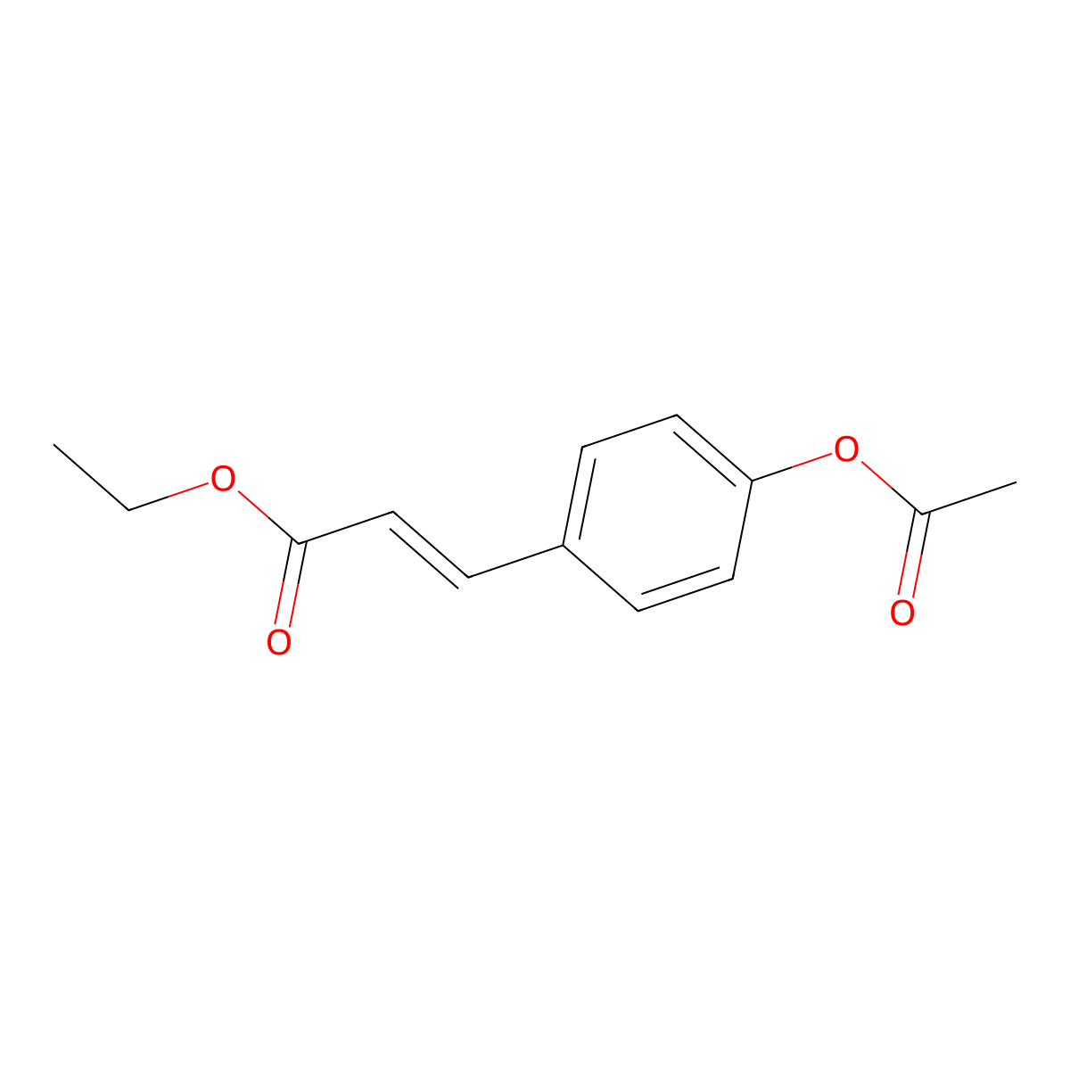 Ethyl (2E)-3-[4-(acetyloxy)phenyl]prop-2-enoate molecular structure, CAS 25743-64-0